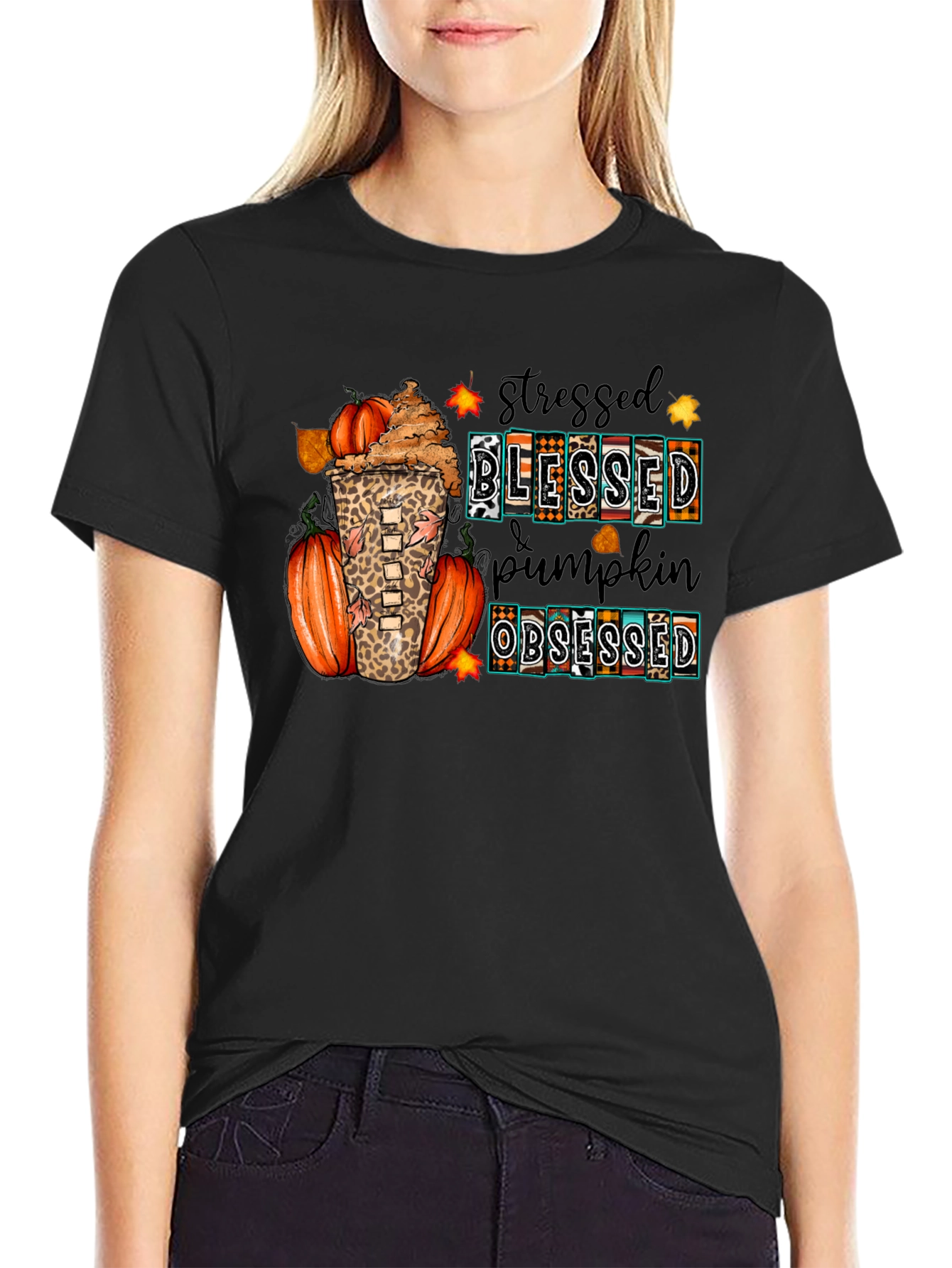 Stressed Blessed Pumpkin Obsessed T-Shirt
