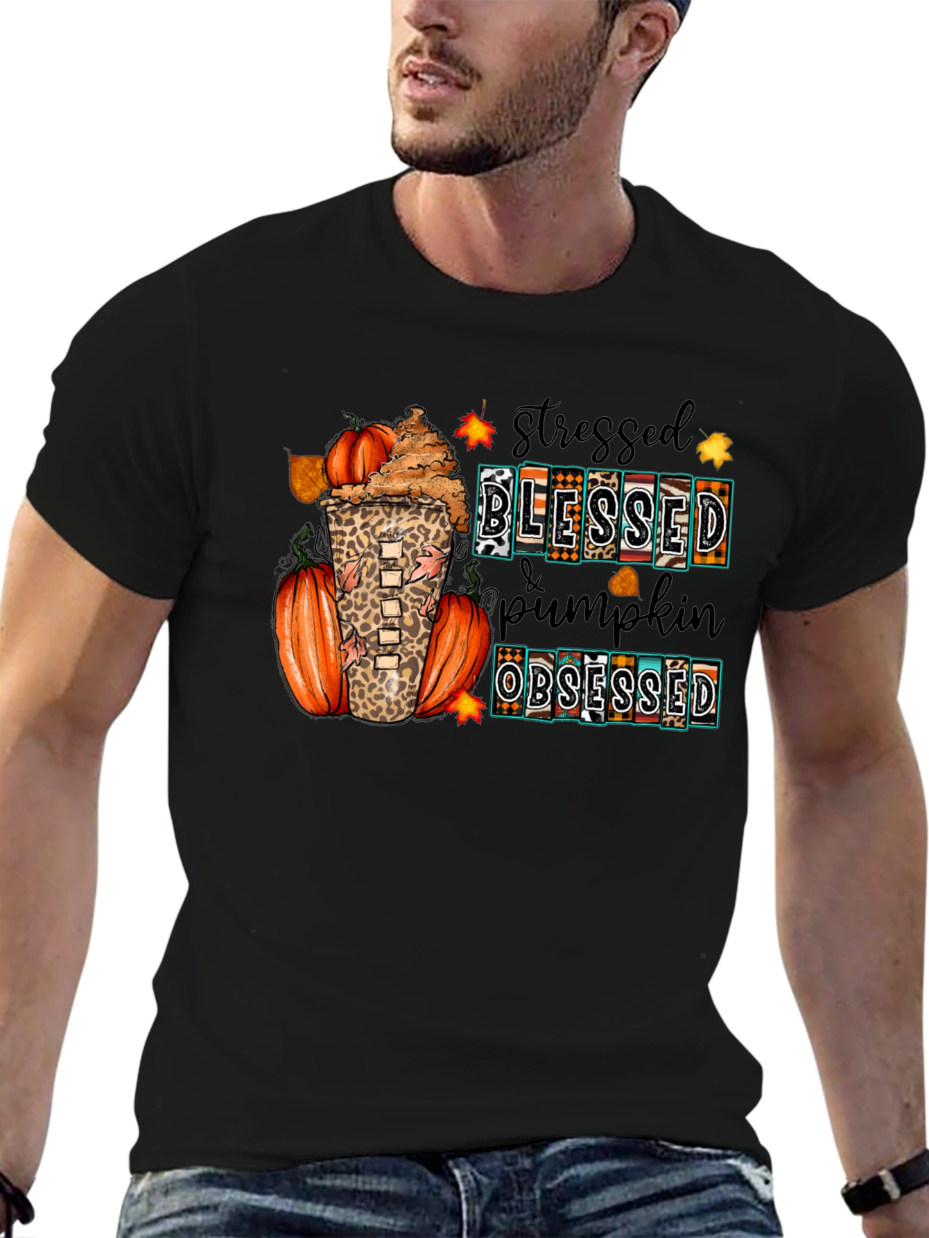 Stressed Blessed Pumpkin Obsessed T-Shirt