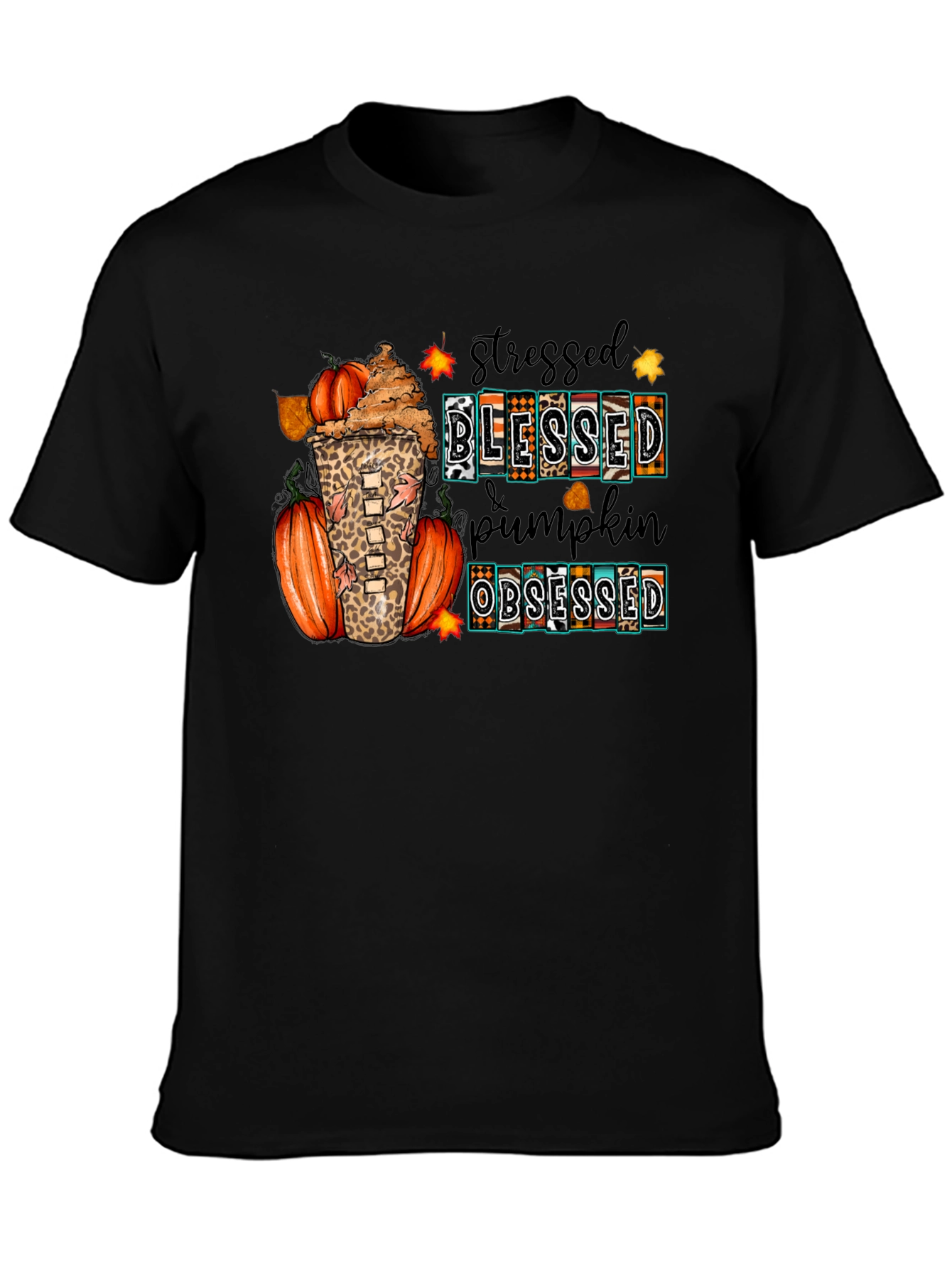 Stressed Blessed Pumpkin Obsessed T-Shirt