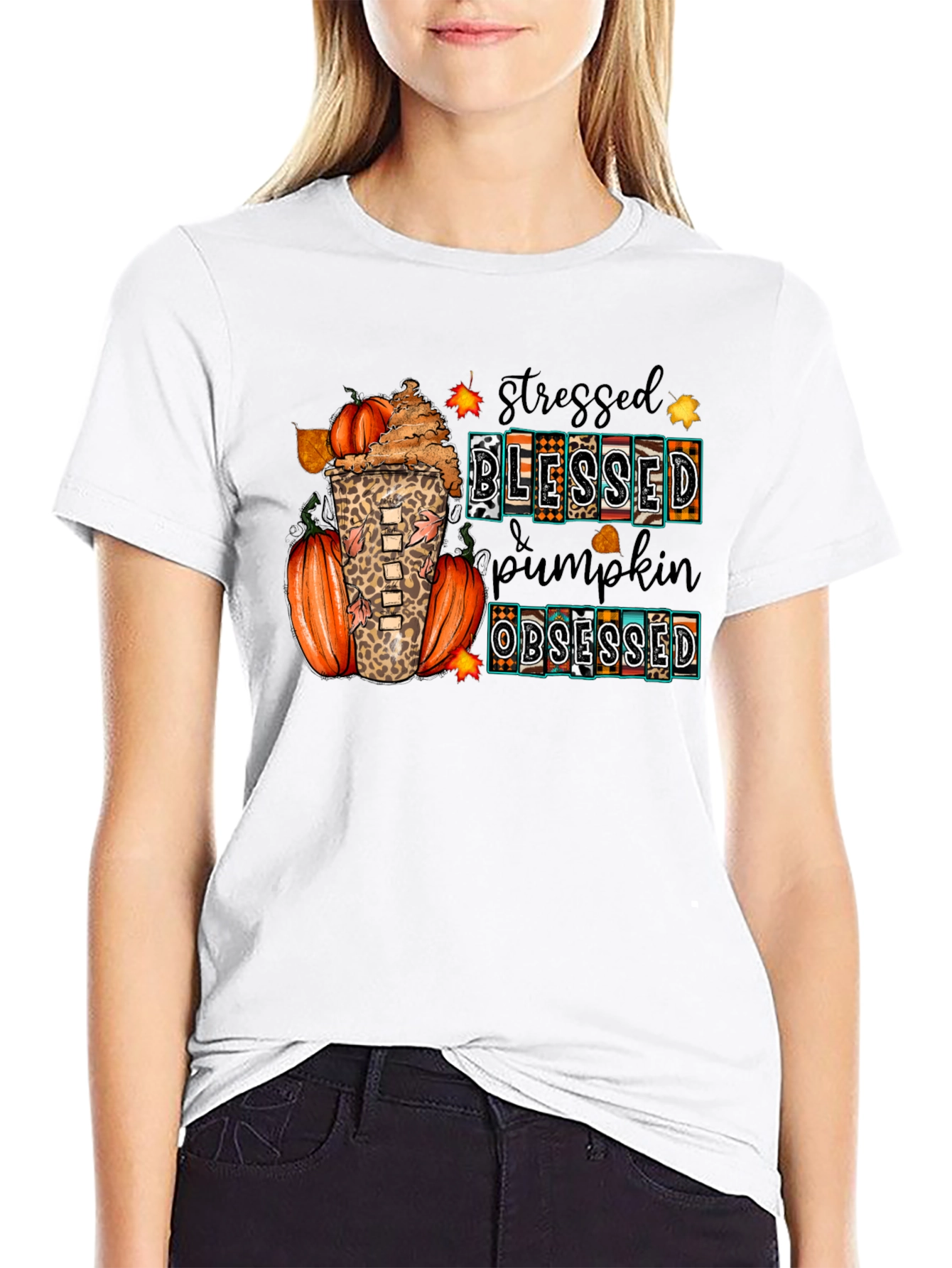Stressed Blessed Pumpkin Obsessed T-Shirt