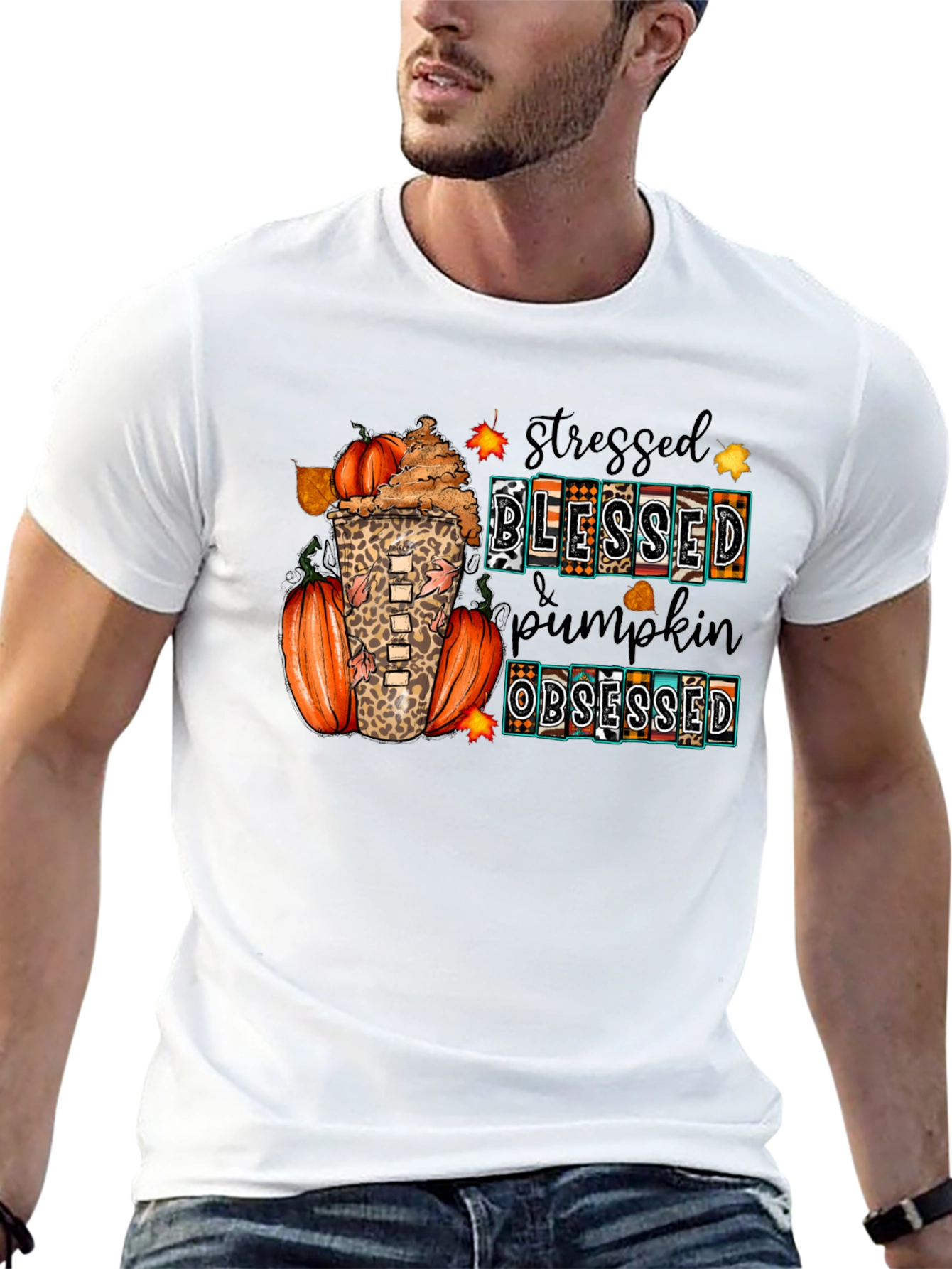 Stressed Blessed Pumpkin Obsessed T-Shirt