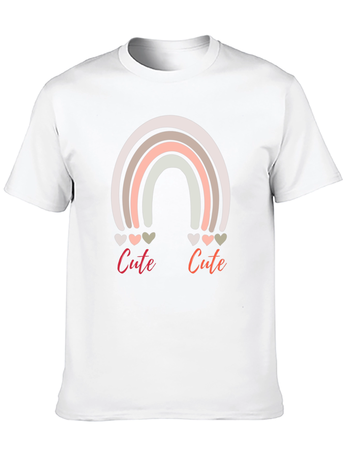 Cute Rainbow Hearts Graphic Tee - Unisex