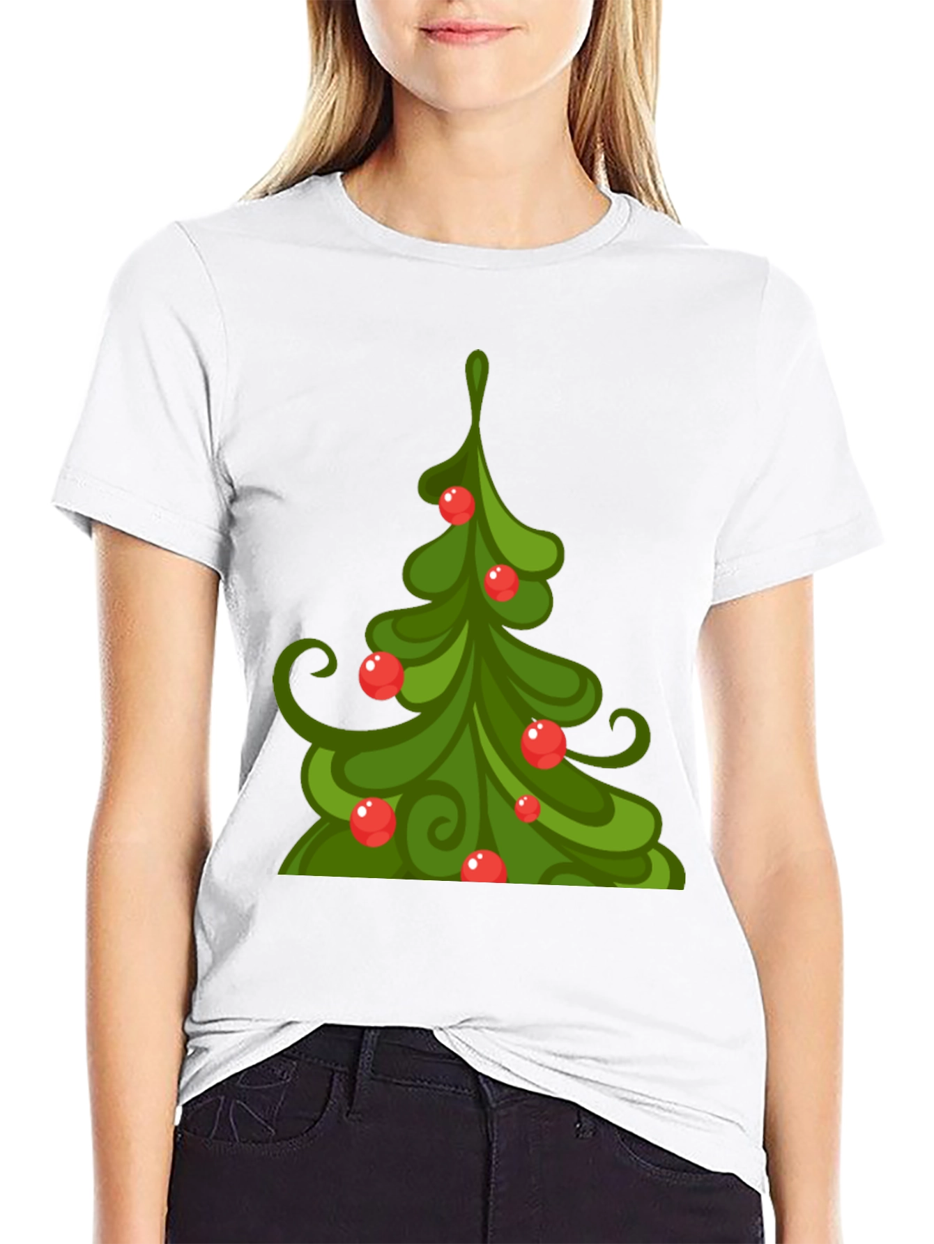 Festive Christmas Tree Graphic Tee - Holiday Style