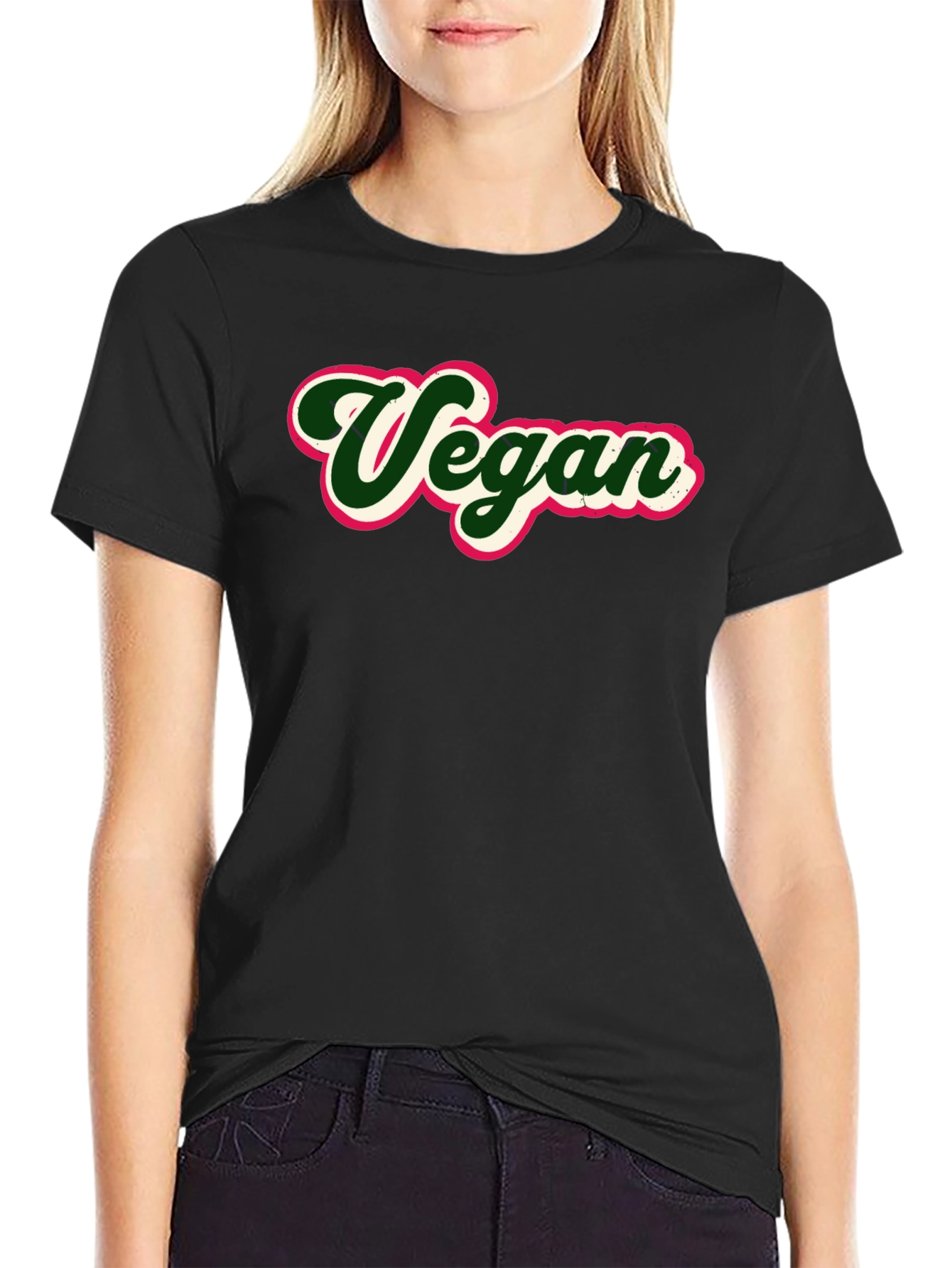 Vegan Graphic Tee - Stylish Black T-Shirt