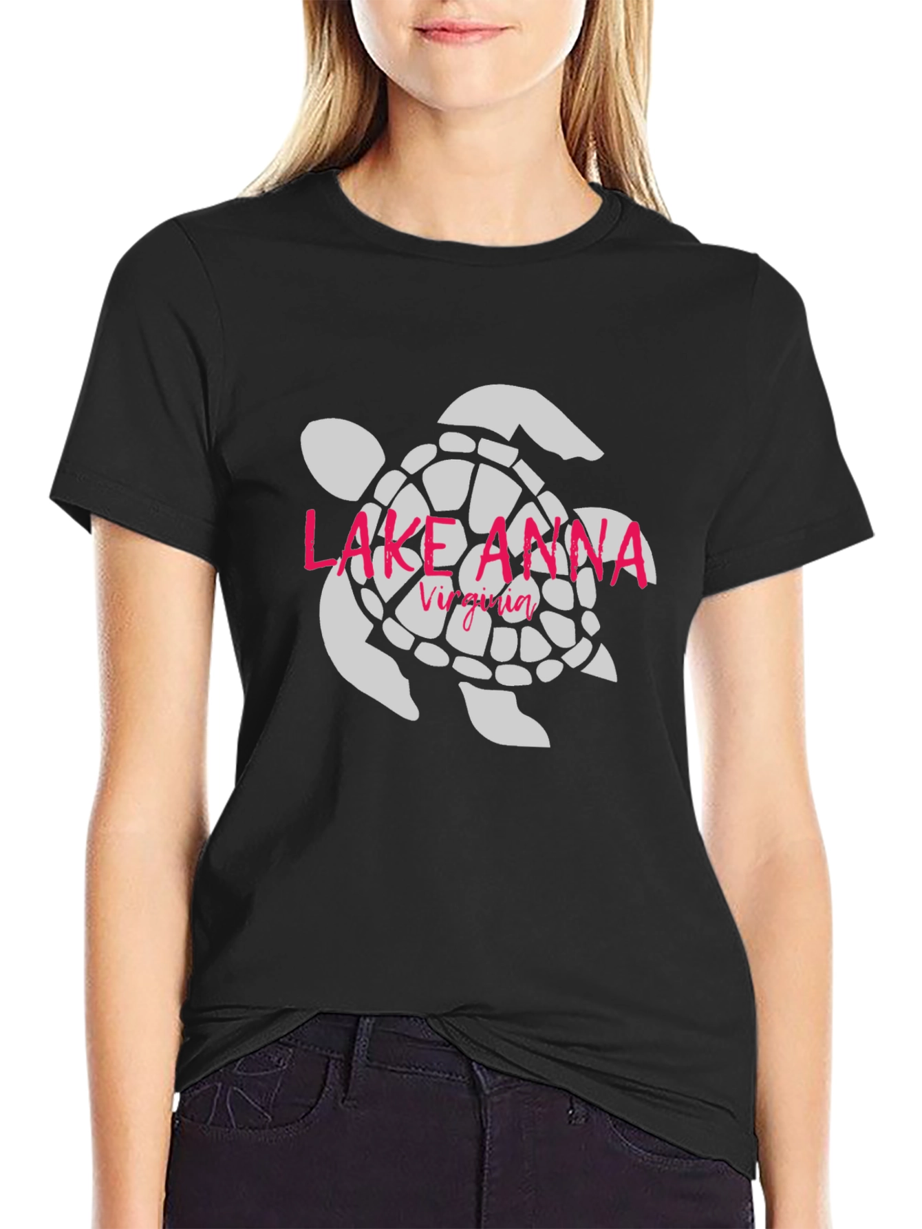 Lake Anna Virginia Turtle Graphic Tee - Black