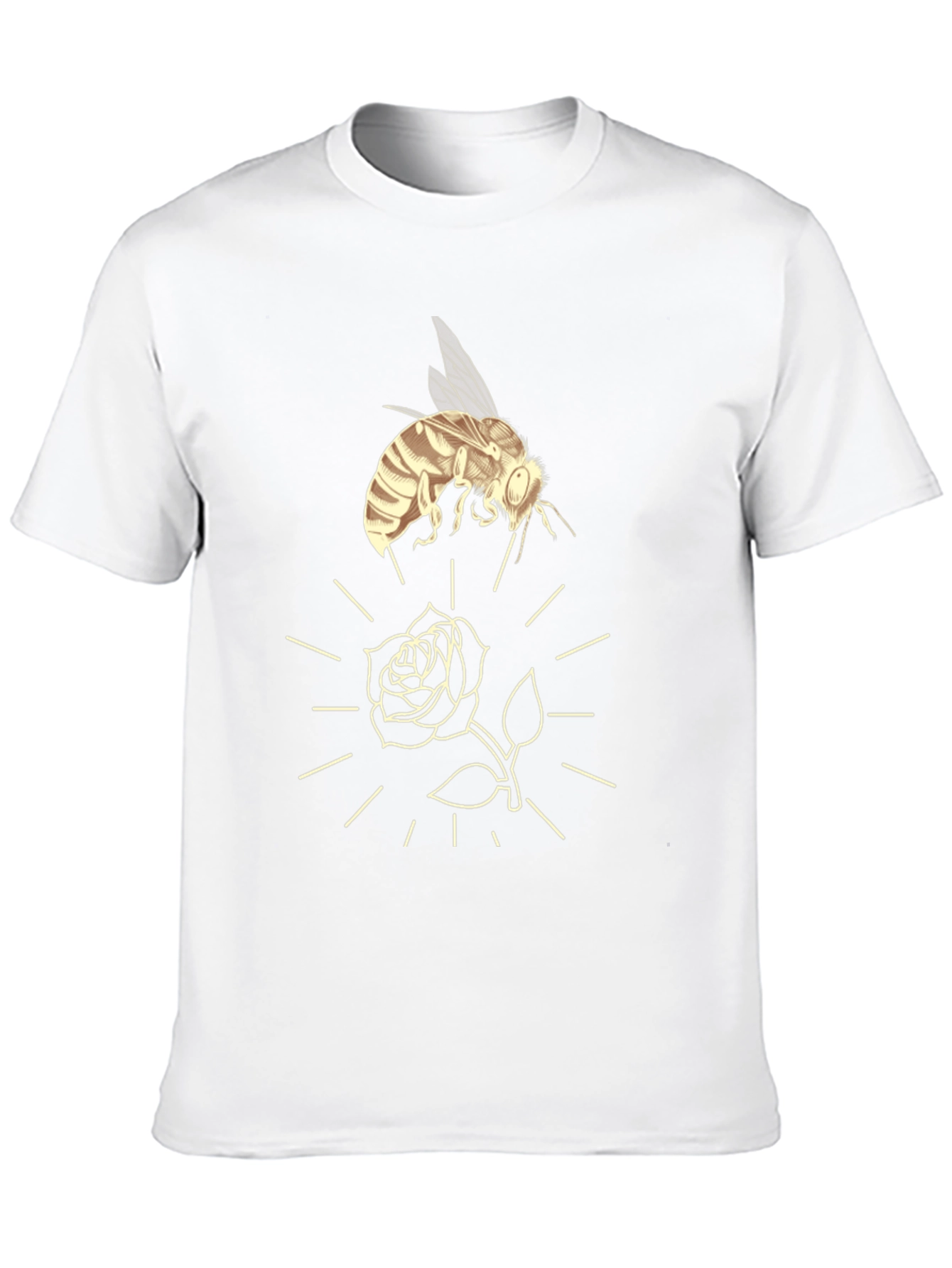 Bee and Rose Graphic Tee - Black Casual T-Shirt