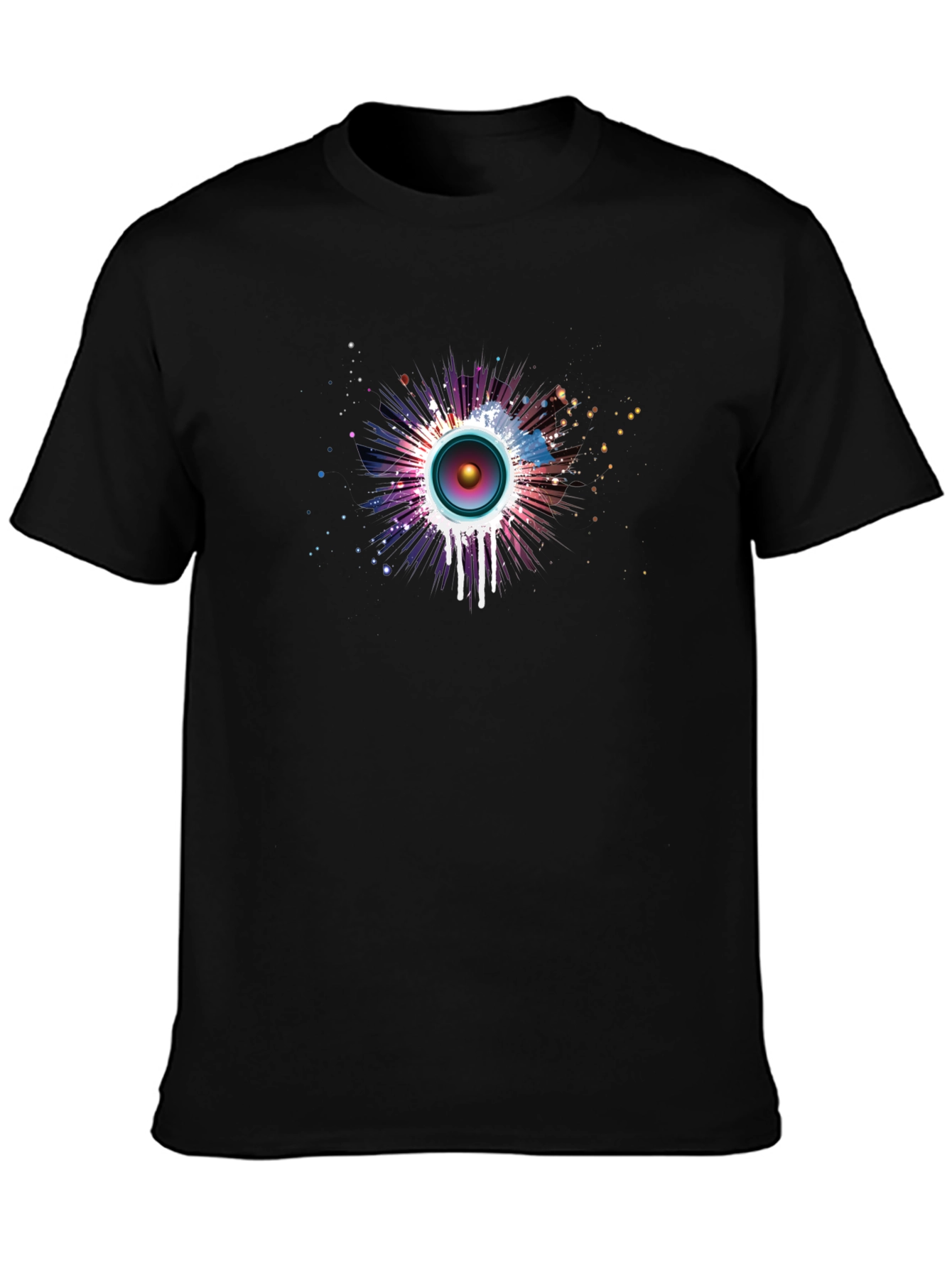 Speaker Burst Graphic Black T-Shirt
