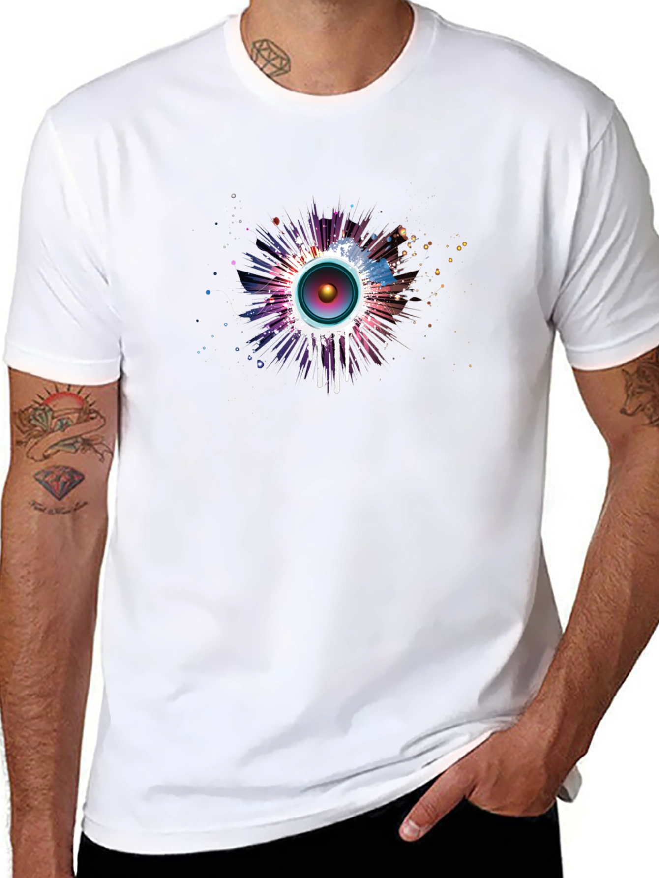 Speaker Burst Graphic Black T-Shirt