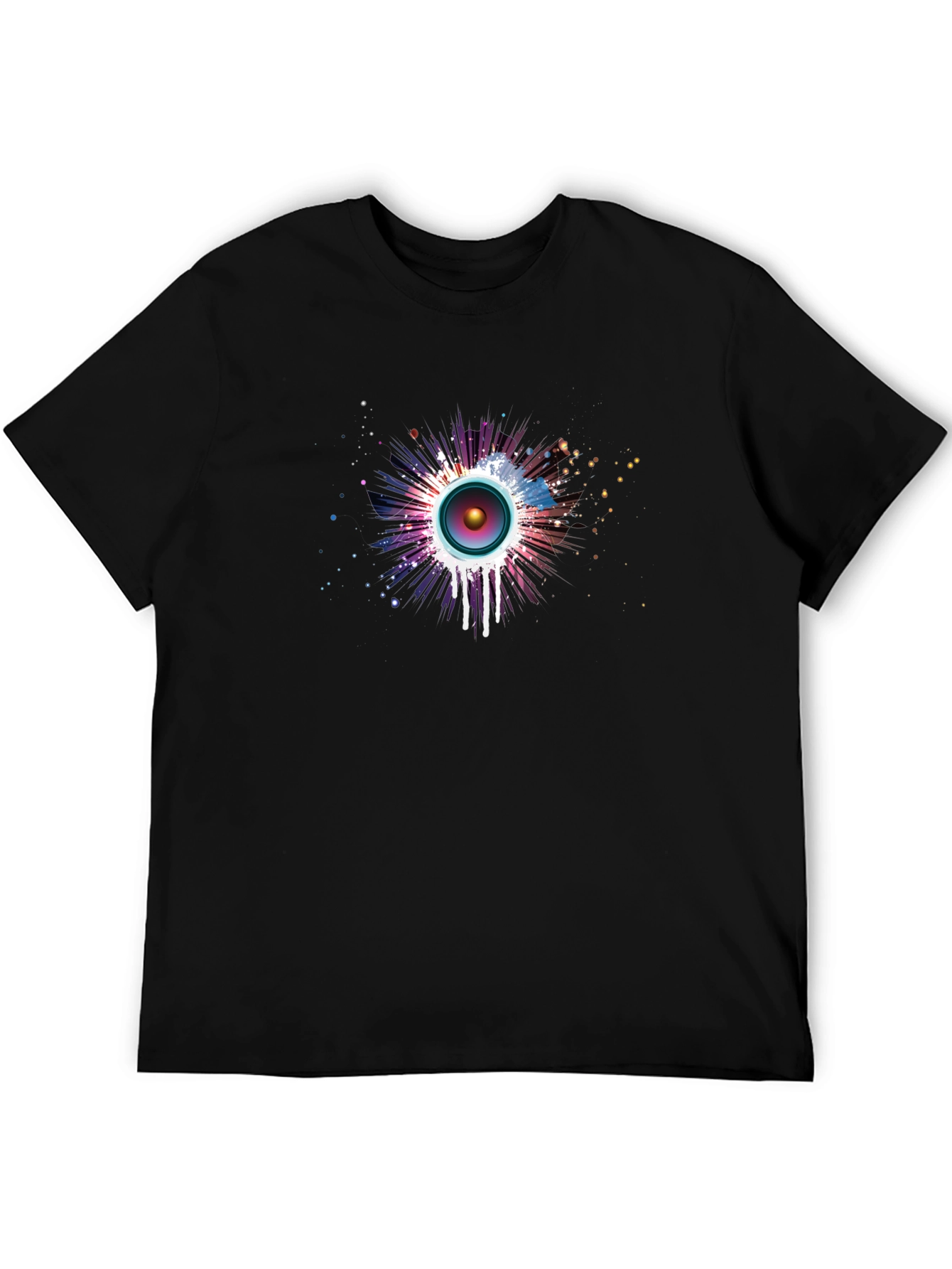 Speaker Burst Graphic Black T-Shirt