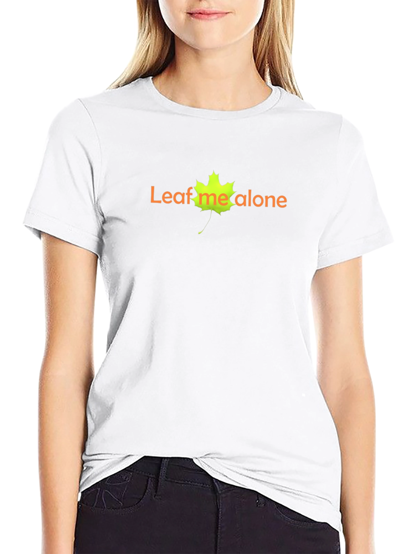 Leaf Me Alone Black Graphic T-Shirt