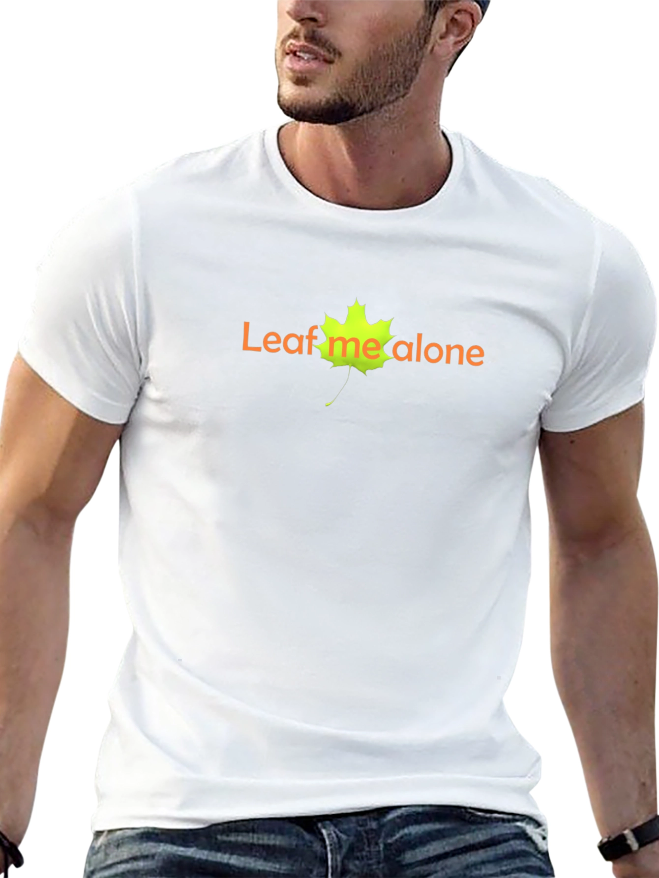 Leaf Me Alone Black Graphic T-Shirt
