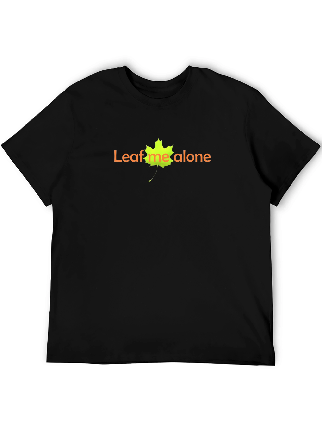 Leaf Me Alone Black Graphic T-Shirt