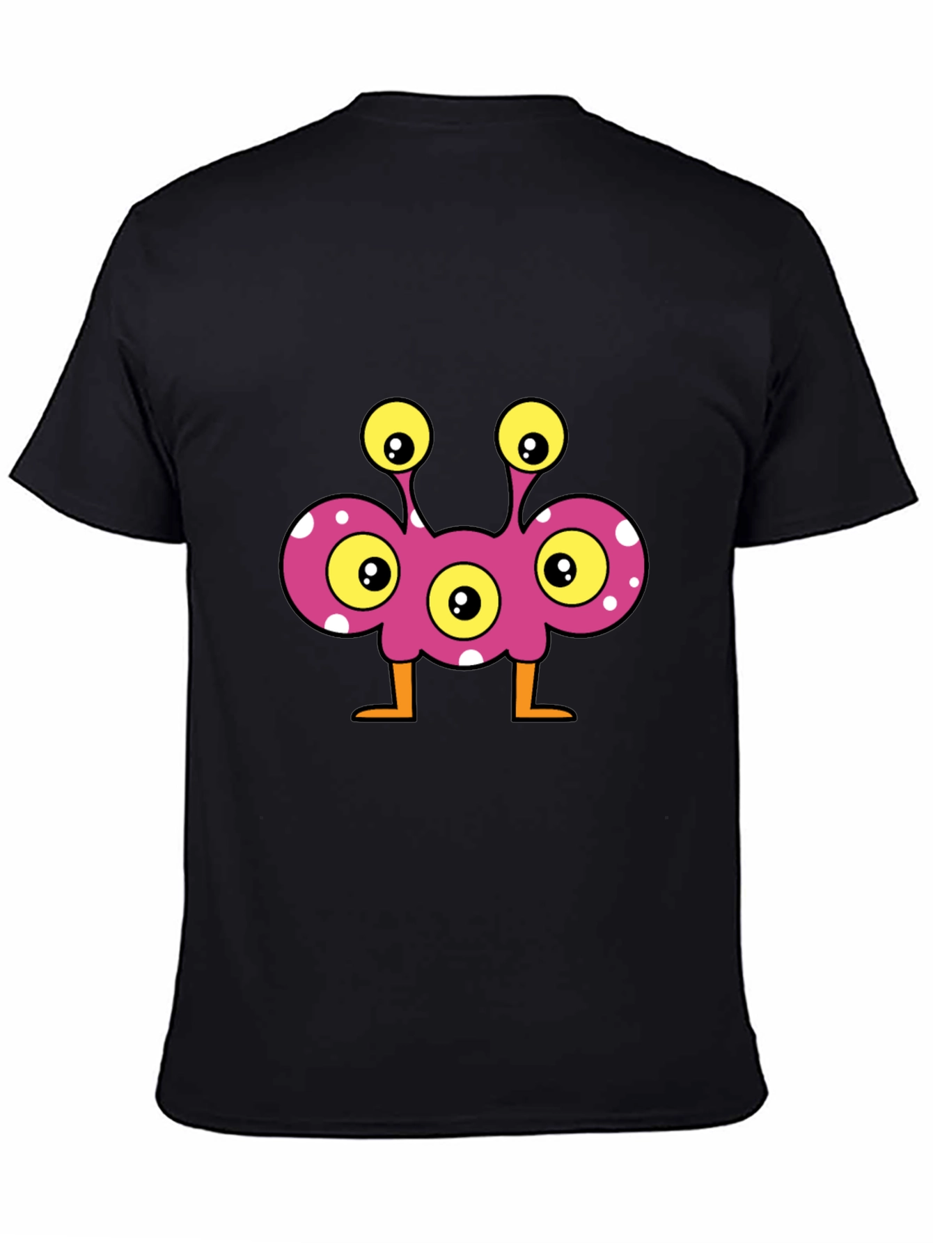 Fun Monster Graphic Tee - Black Cotton T-Shirt