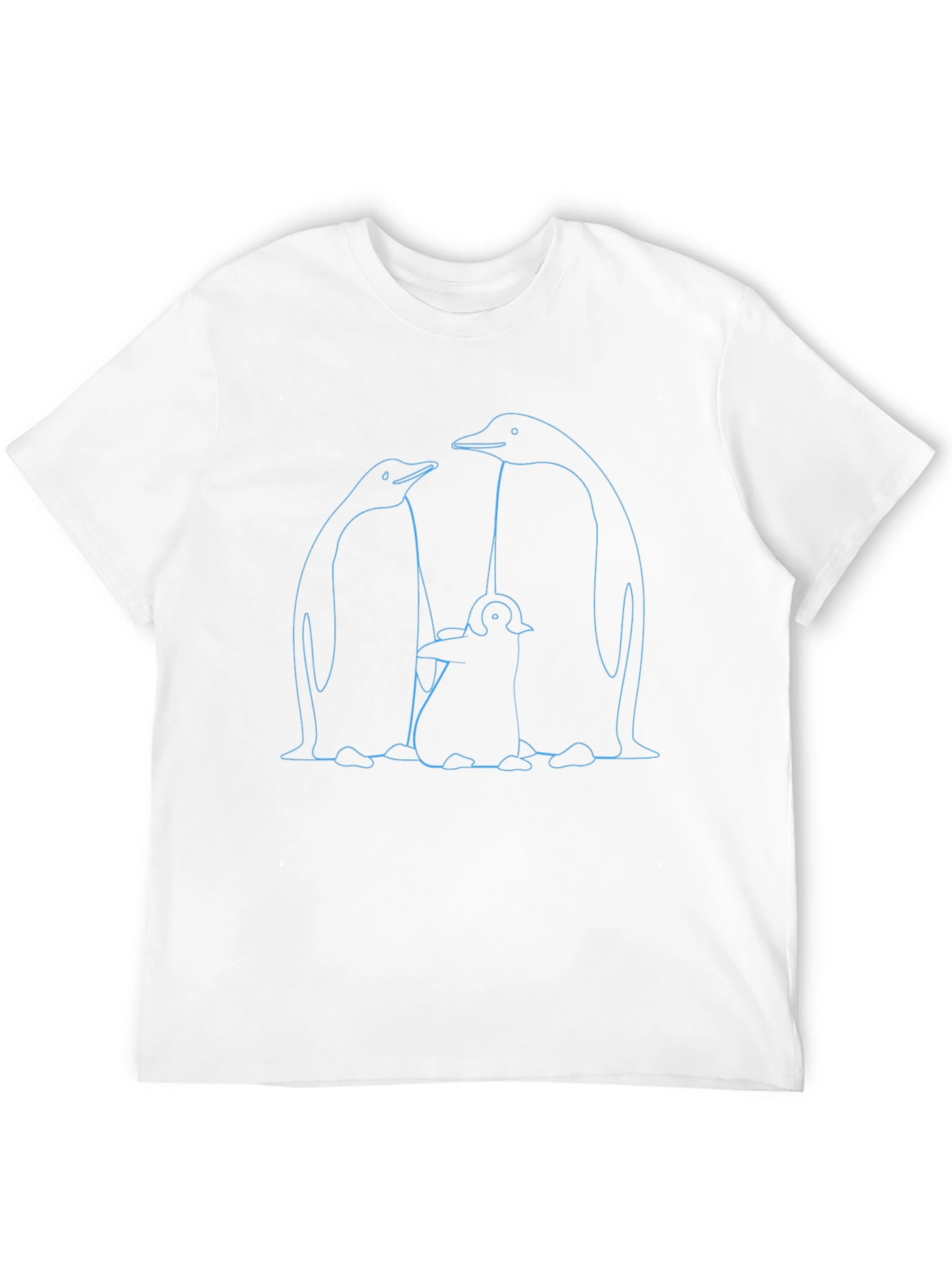 Penguin Family Graphic T-Shirt - Black Cotton
