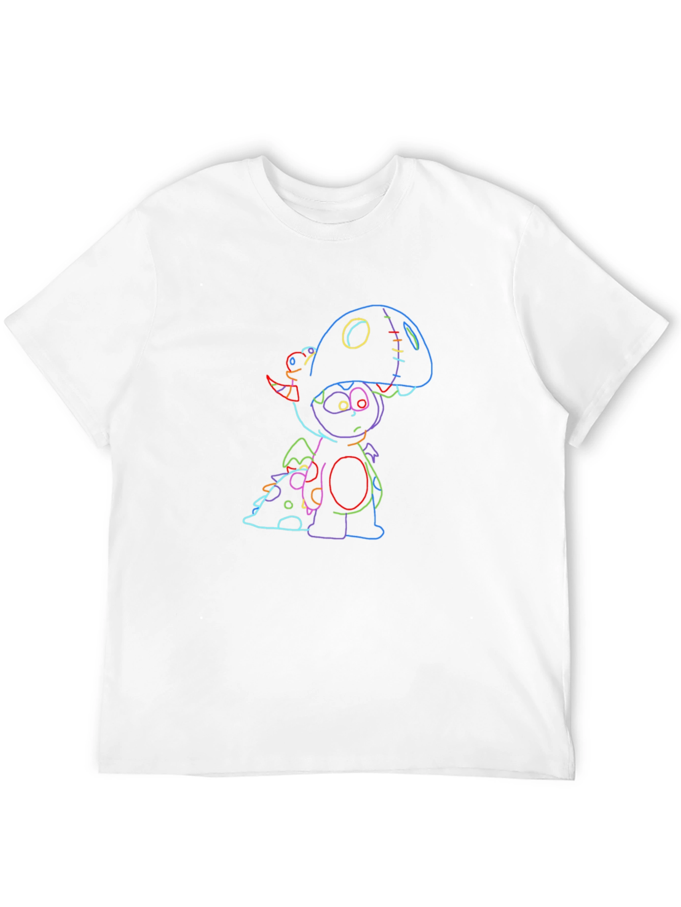 Neon Dino Graphic Black Tee