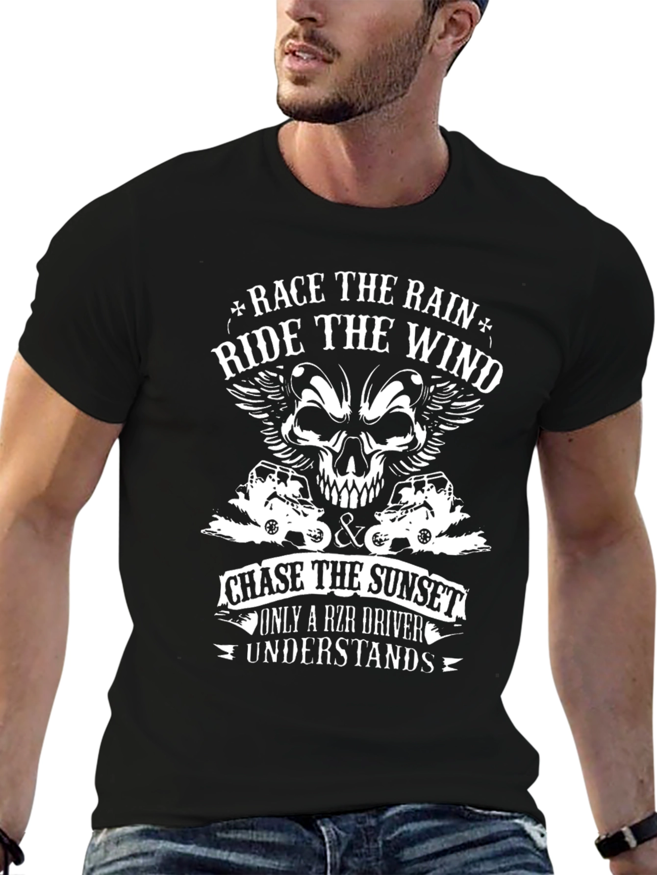 RZR Driver Graphic T-Shirt - Race the Rain Design