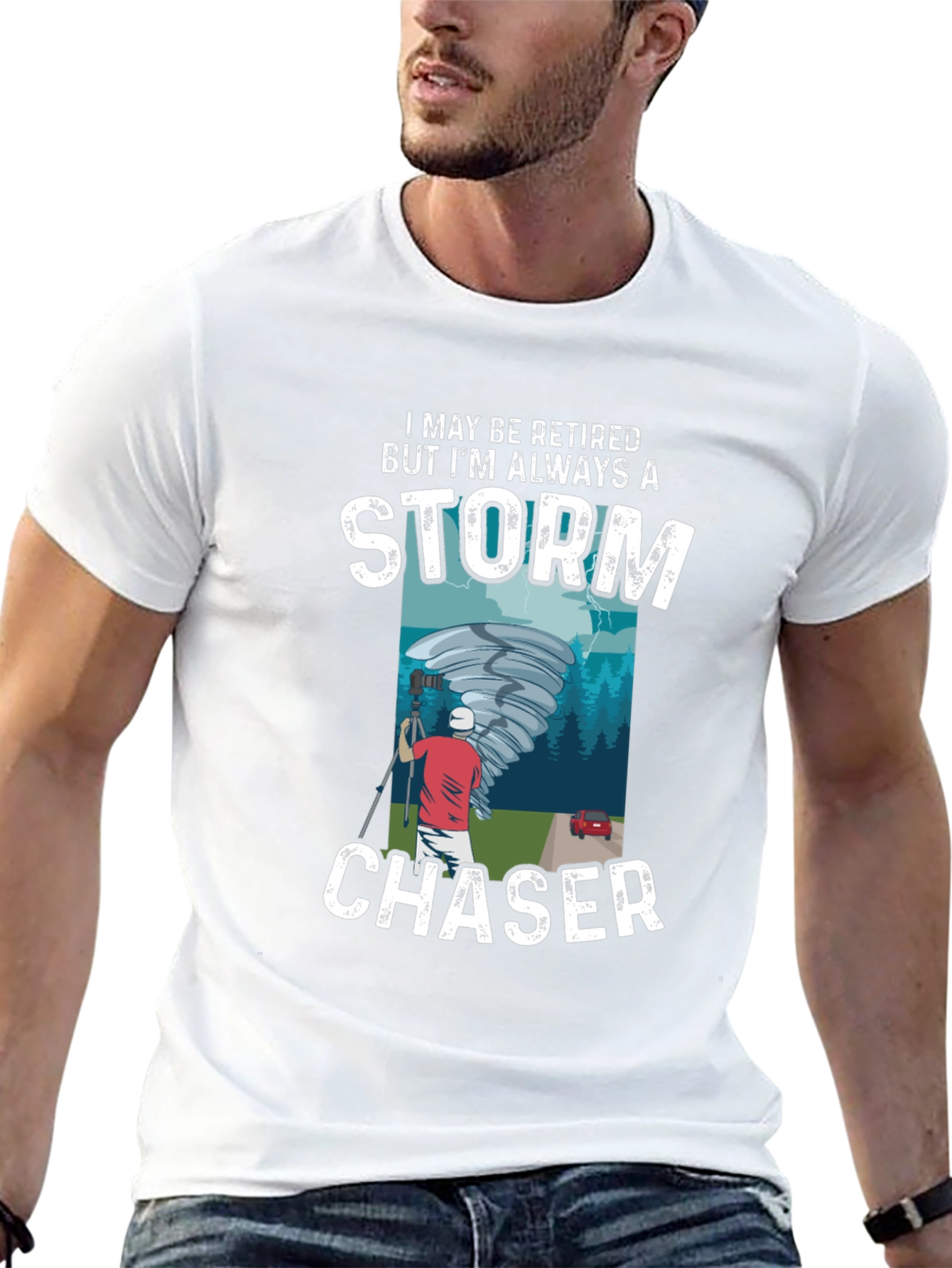 Storm Chaser T-Shirt - Retired Weather Enthusiast Tee