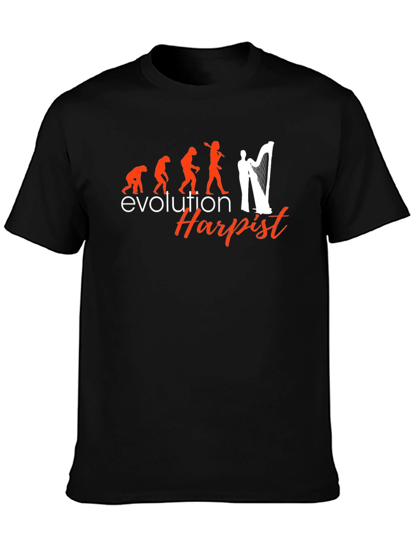 Evolution of Harpist Graphic T-Shirt - Black