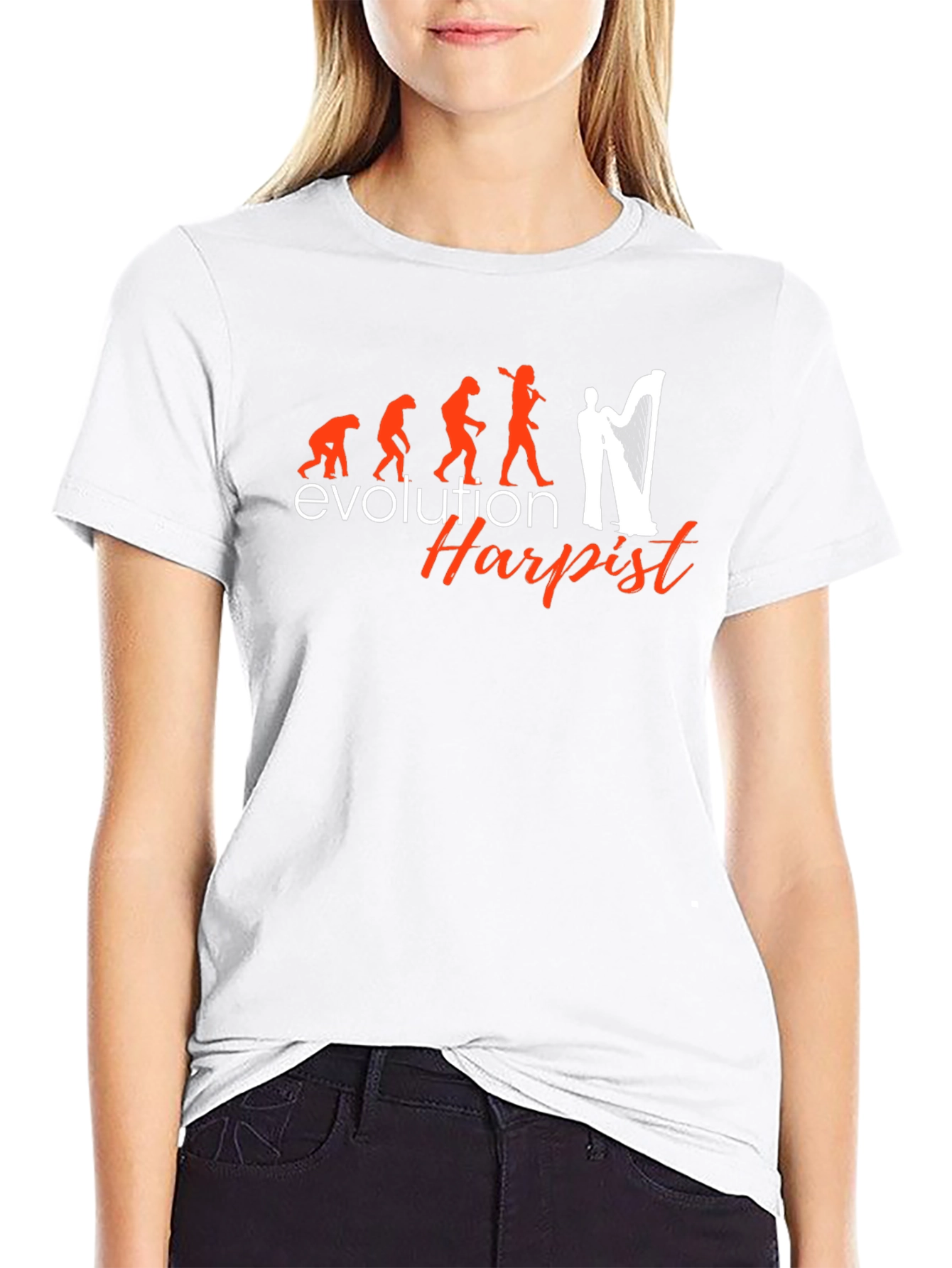 Evolution of Harpist Graphic T-Shirt - Black