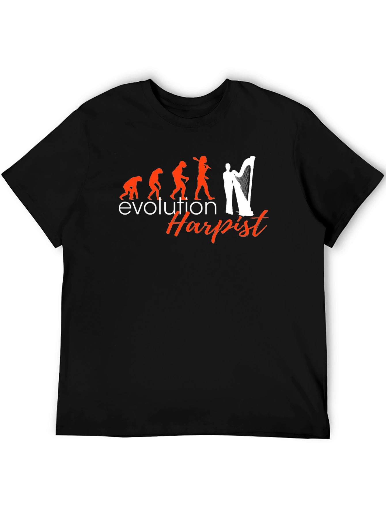 Evolution of Harpist Graphic T-Shirt - Black