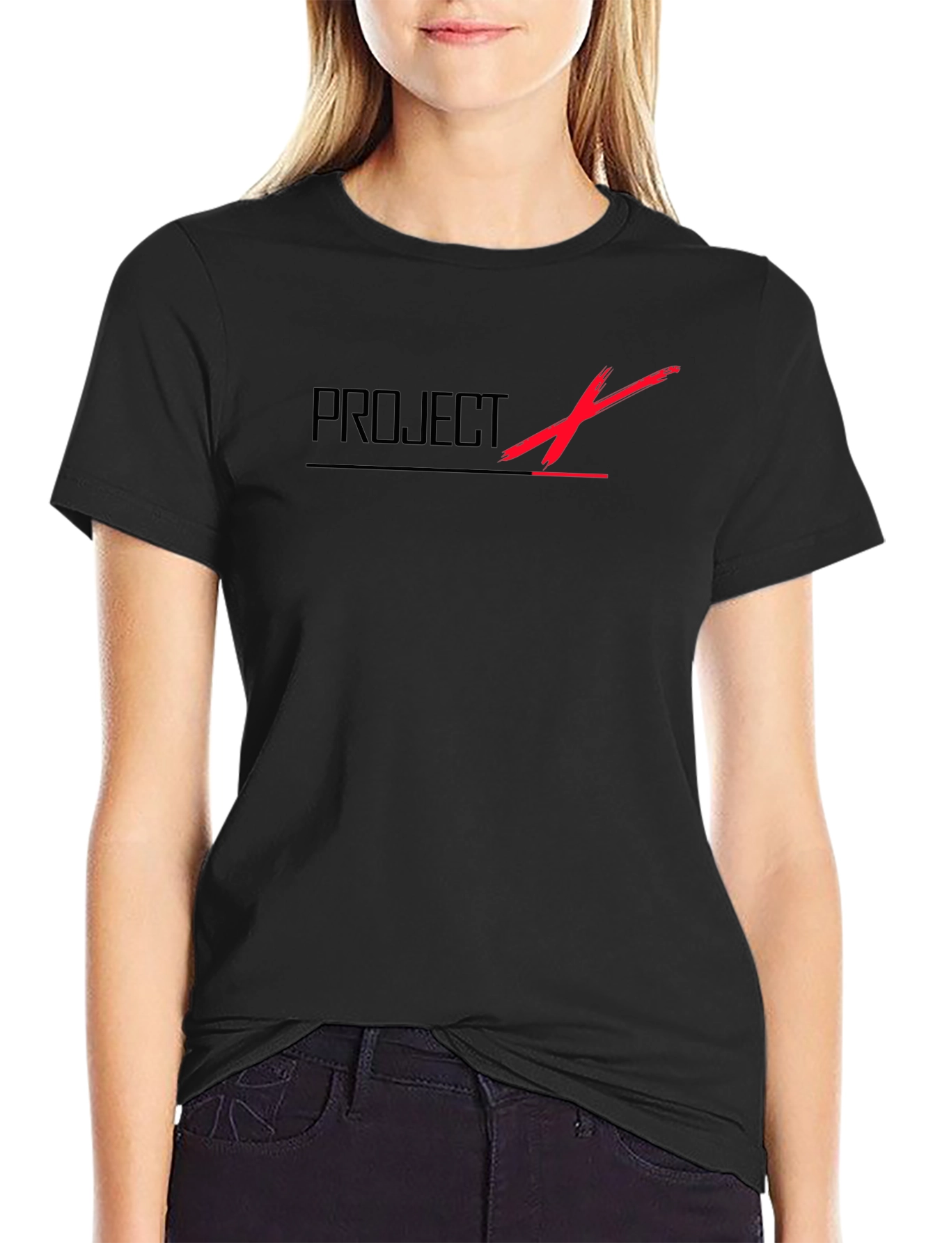 Project X Black T-Shirt - Modern Graphic Tee
