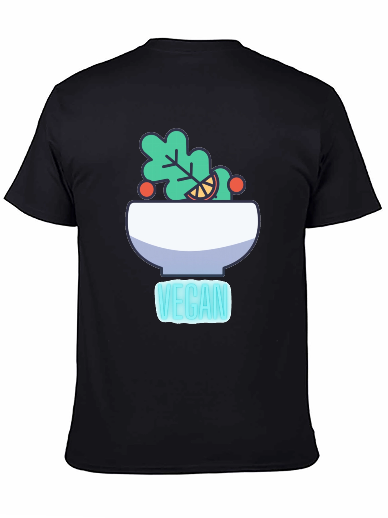 Vegan Salad Bowl Graphic Tee - Black