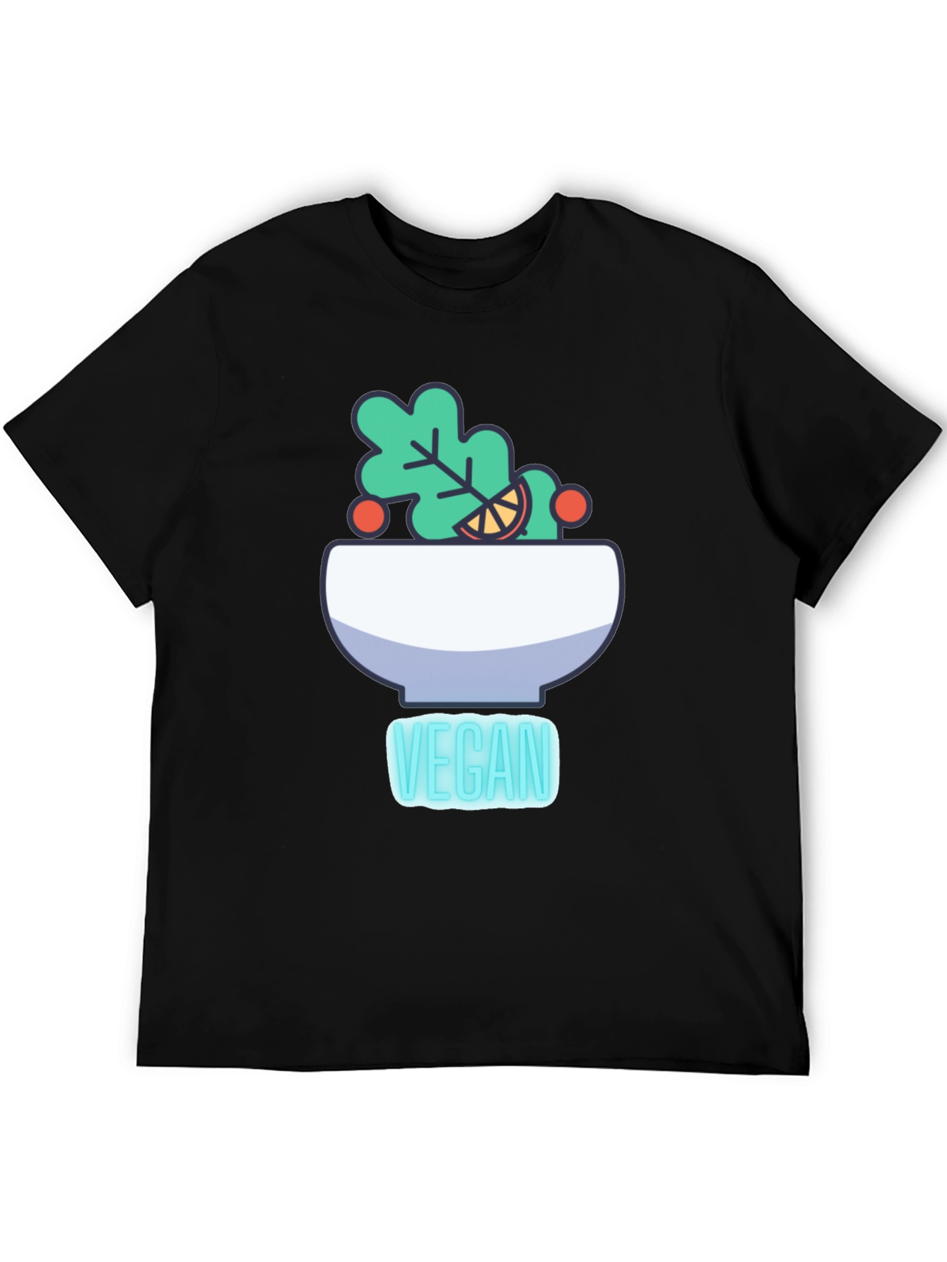 Vegan Salad Bowl Graphic Tee - Black