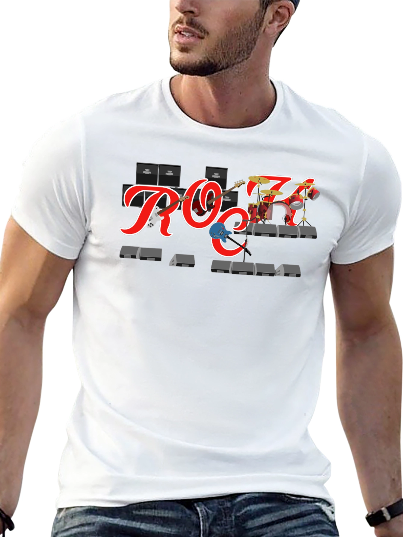 Rock Band T-Shirt - Black Crew Neck Tee