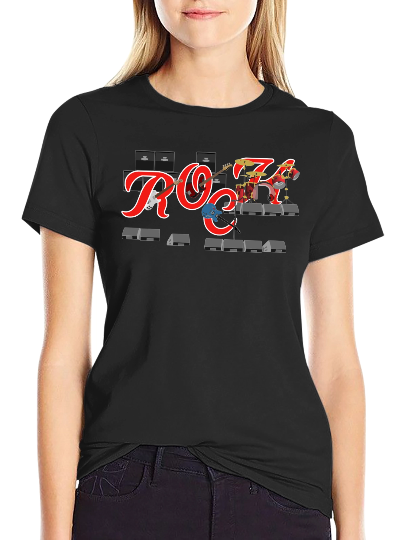 Rock Band T-Shirt - Black Crew Neck Tee