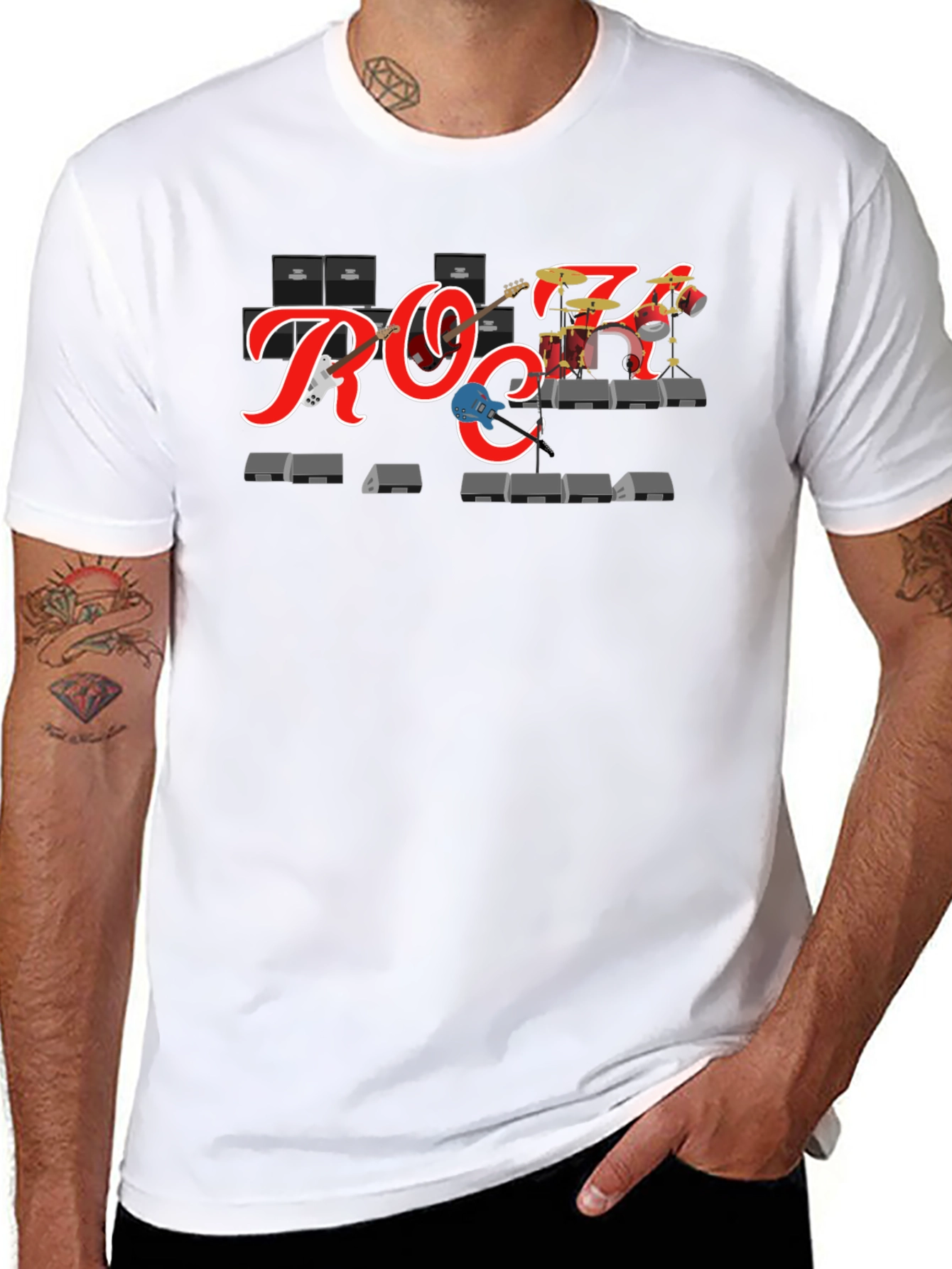 Rock Band T-Shirt - Black Crew Neck Tee