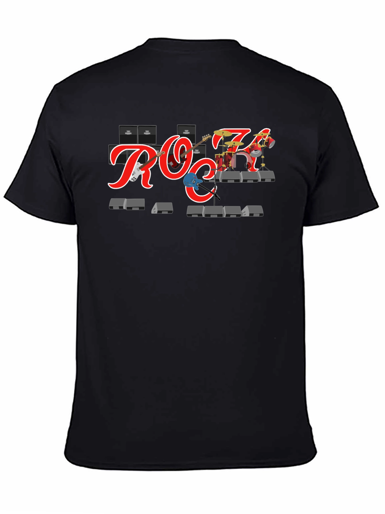 Rock Band T-Shirt - Black Crew Neck Tee