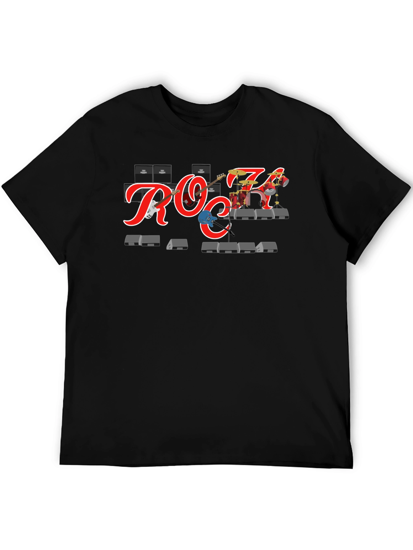 Rock Band T-Shirt - Black Crew Neck Tee