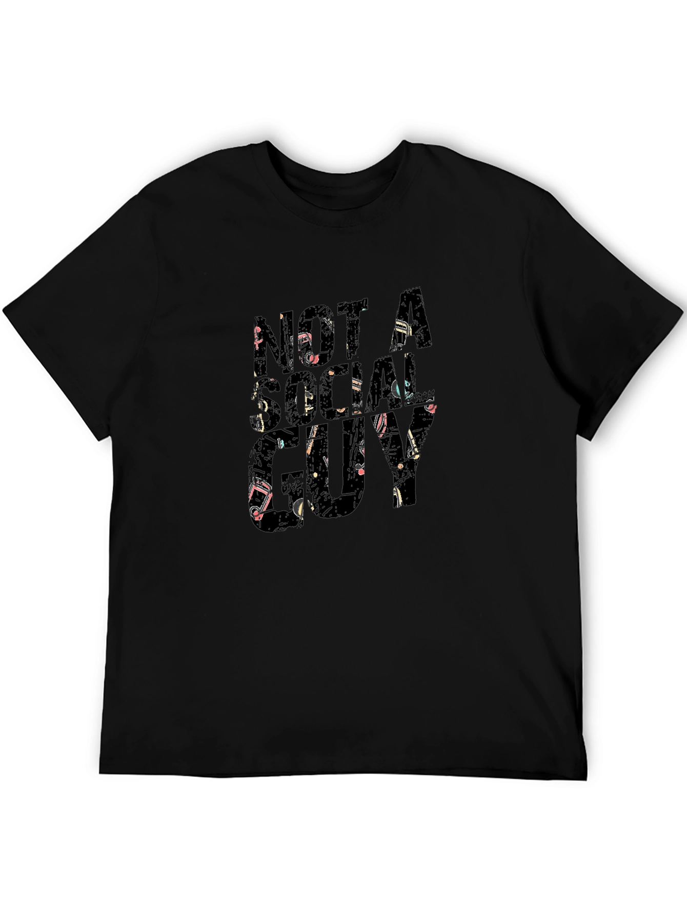 Not A Social Guy Graphic Tee - Black