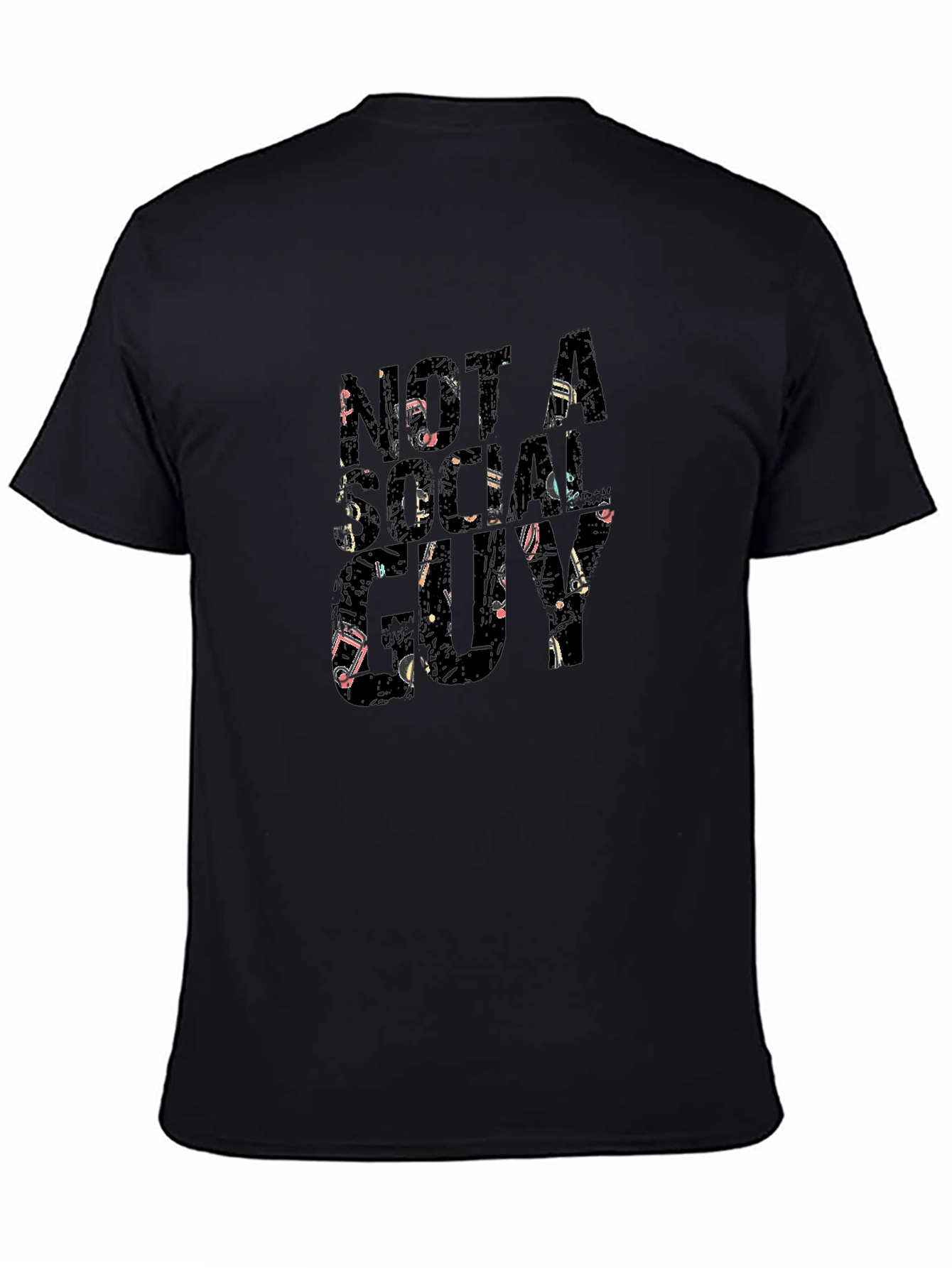 Not A Social Guy Graphic Tee - Black