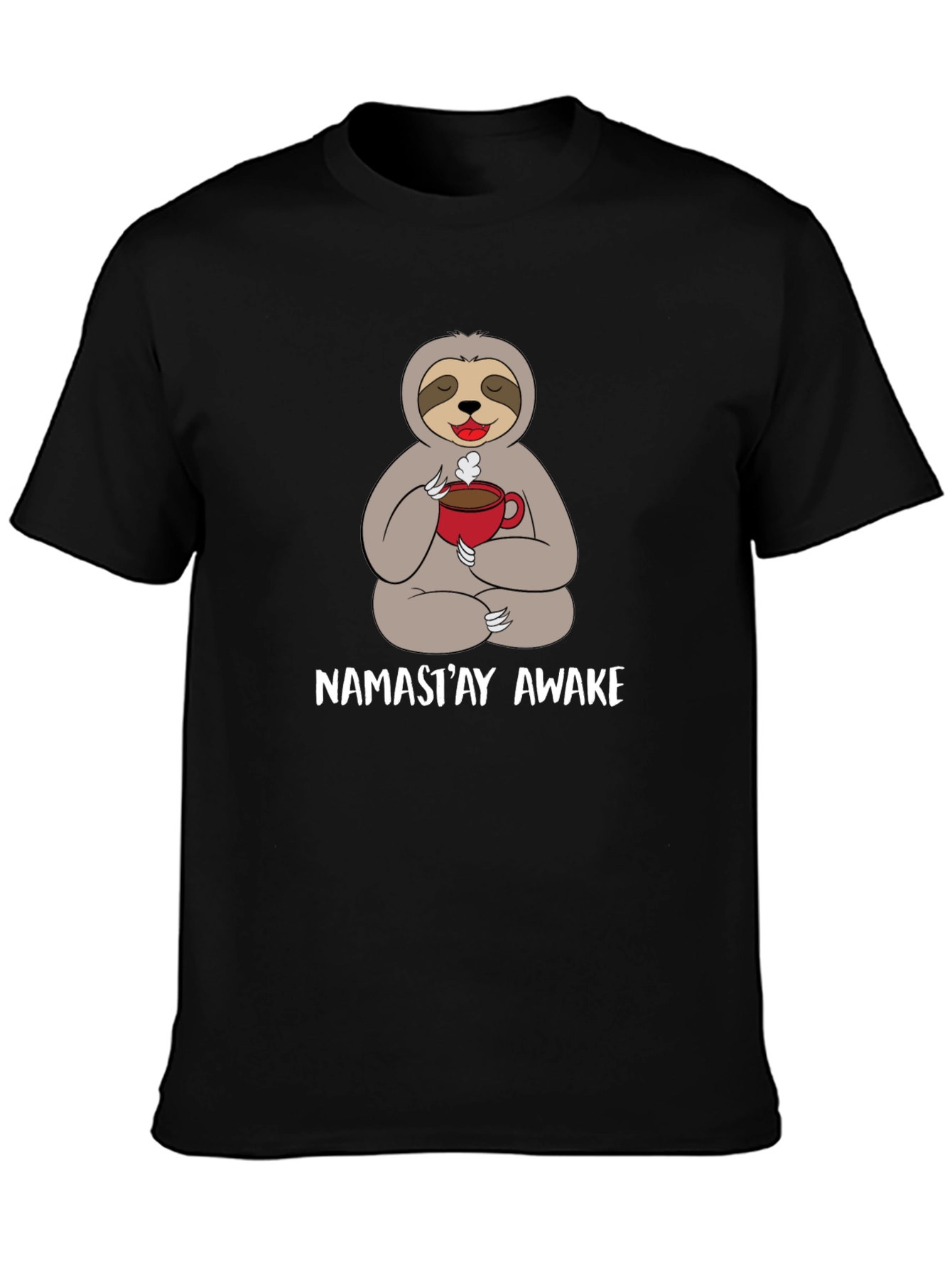 Namasteay Awake Sloth Coffee T-Shirt