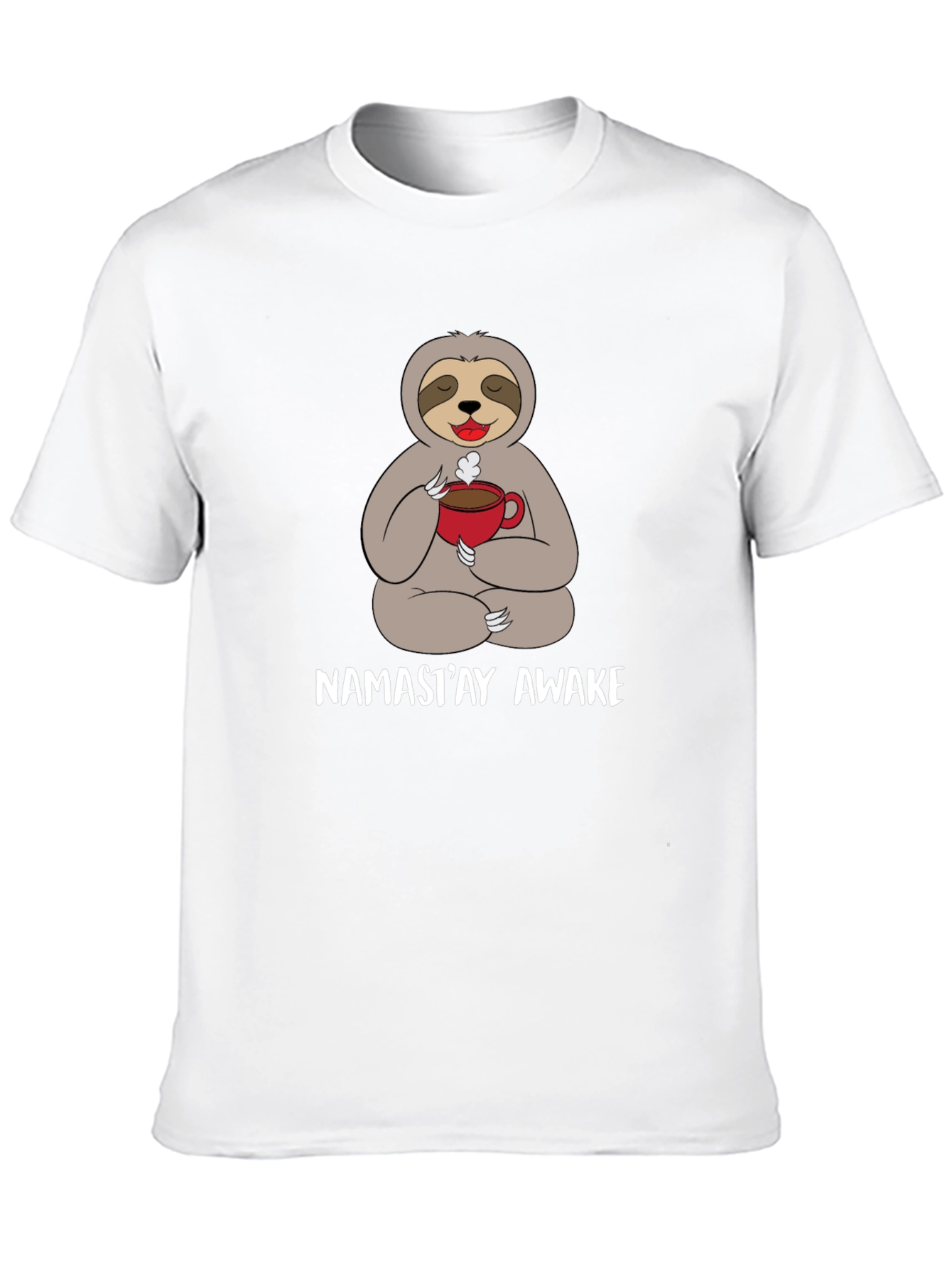 Namasteay Awake Sloth Coffee T-Shirt