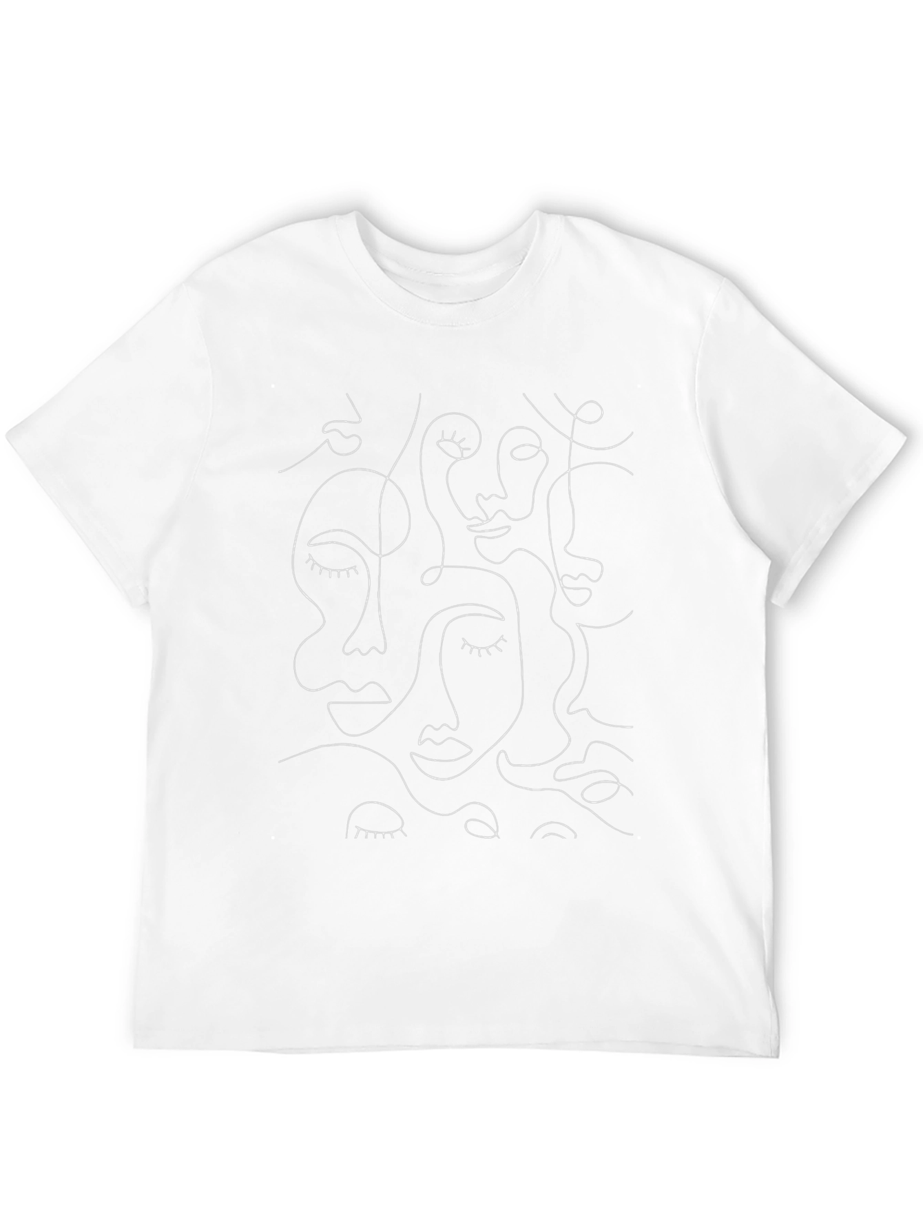 Abstract Faces Graphic Tee - Modern Art Shirt