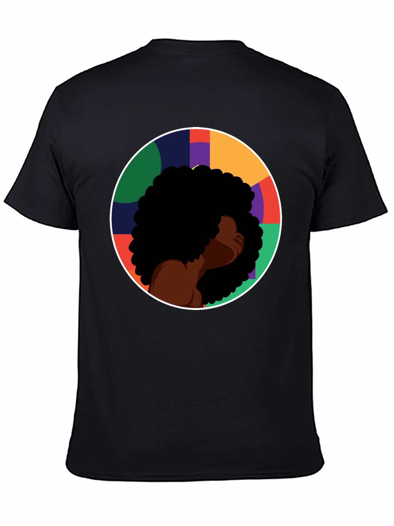 Black Woman Afro Circle Graphic Tee
