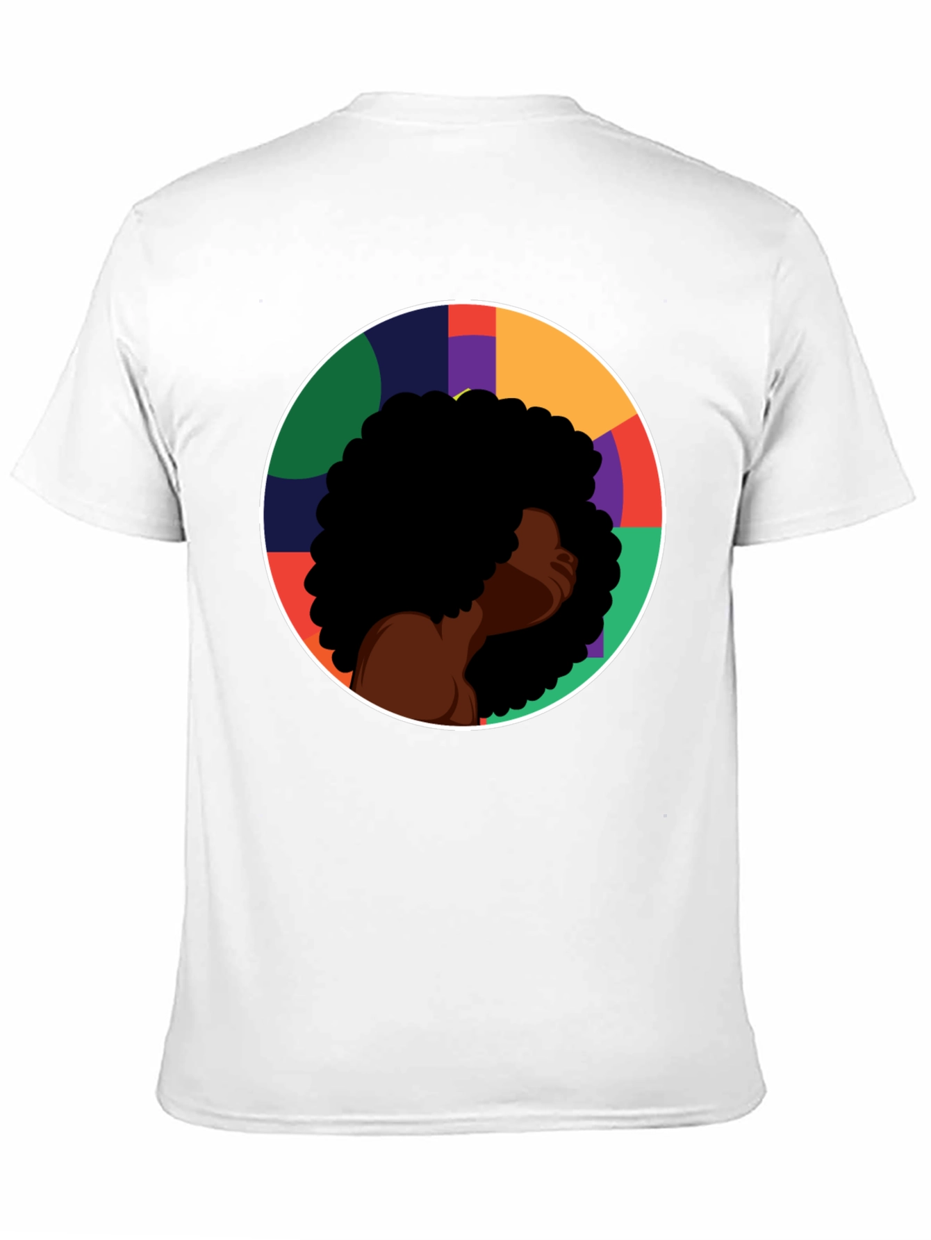 Black Woman Afro Circle Graphic Tee