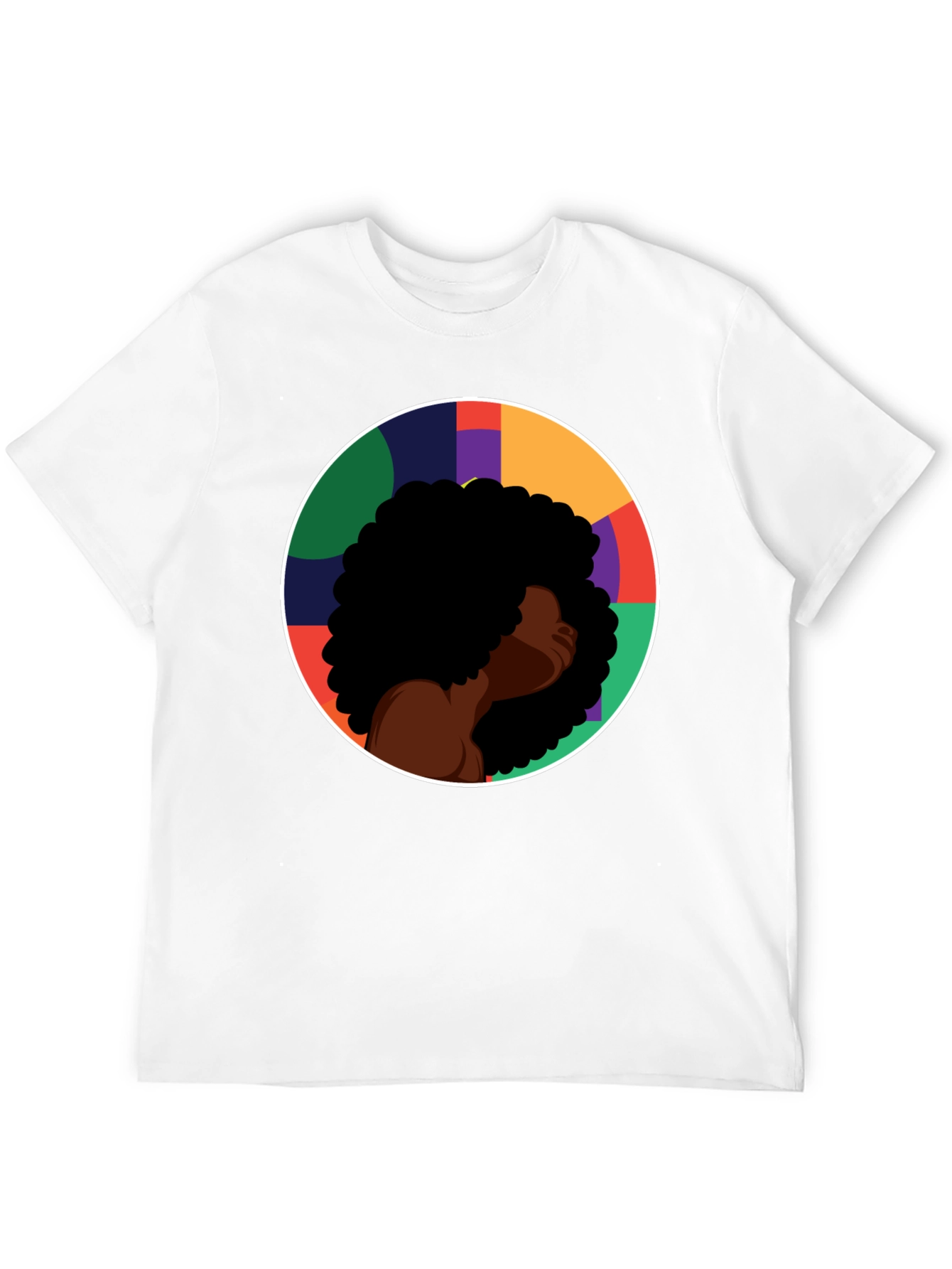 Black Woman Afro Circle Graphic Tee