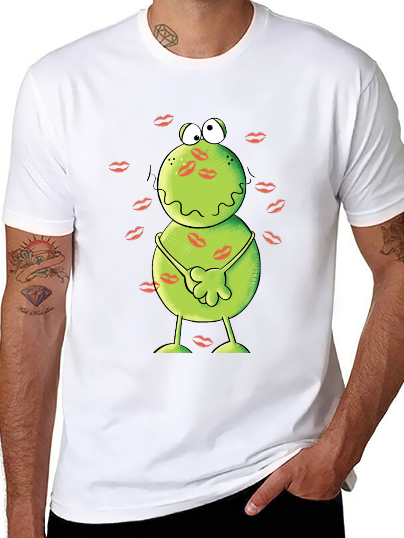 Kissed Frog Graphic Tee - Mens Black T-Shirt