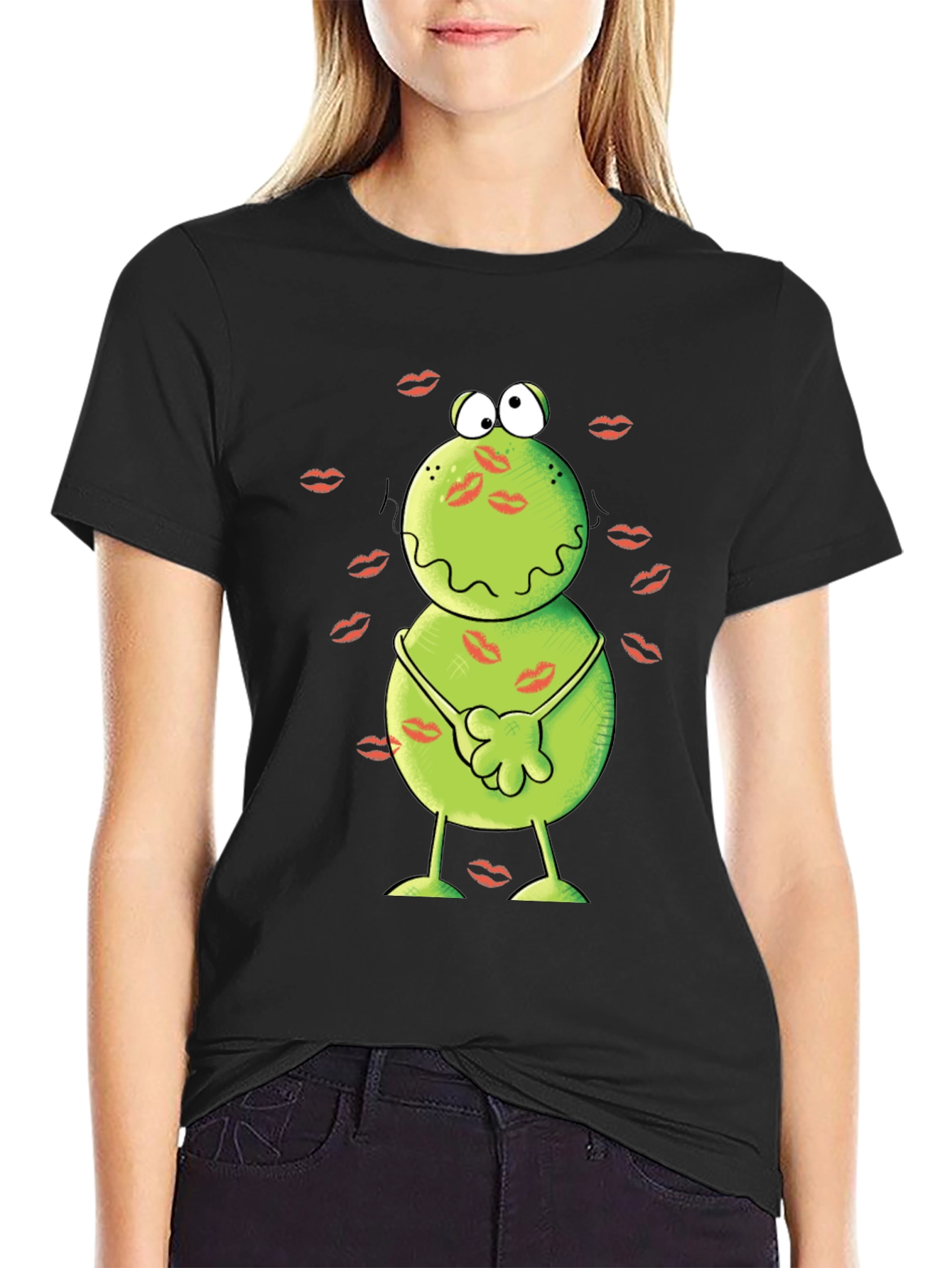 Kissed Frog Graphic Tee - Mens Black T-Shirt
