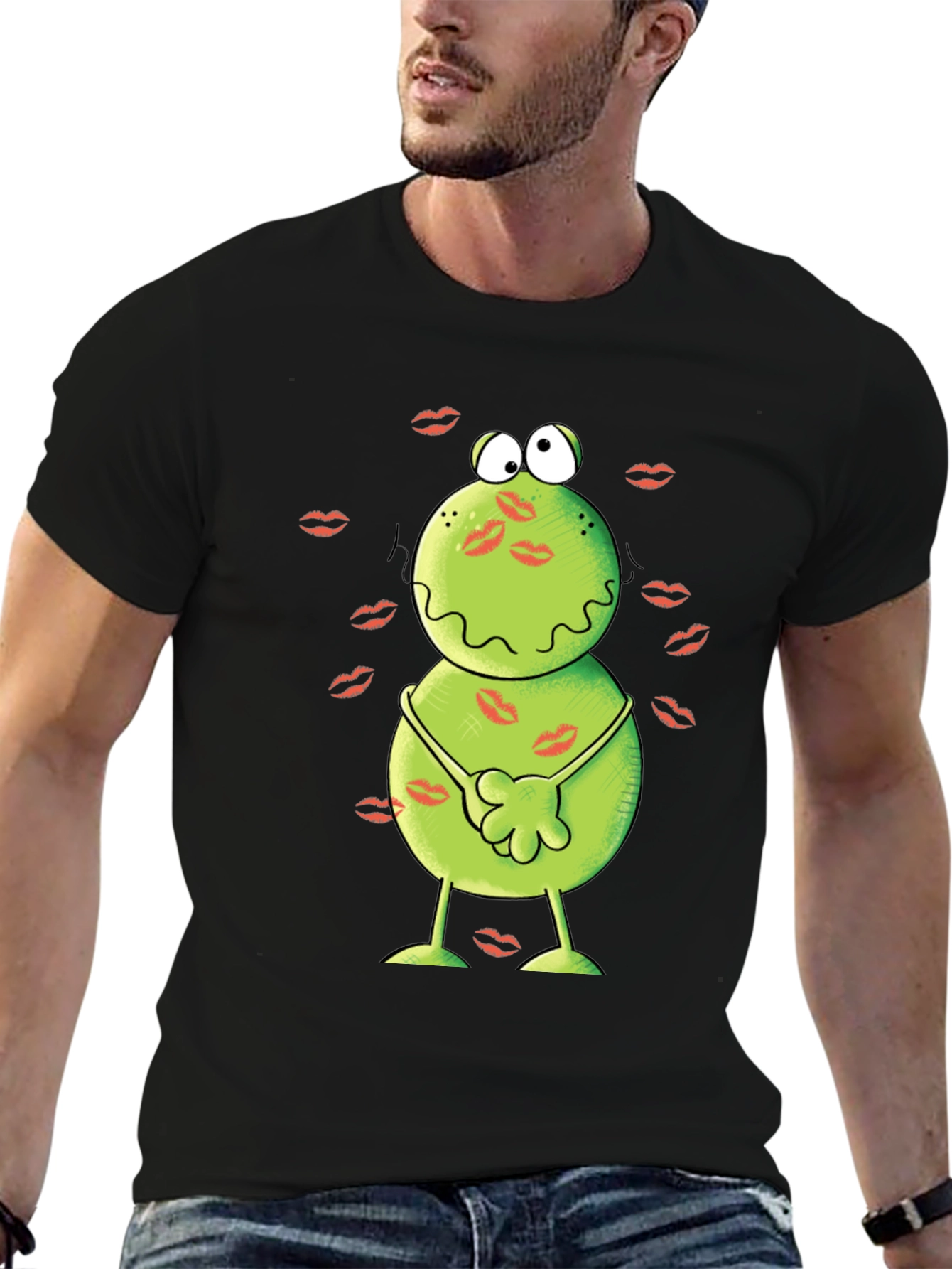 Kissed Frog Graphic Tee - Mens Black T-Shirt