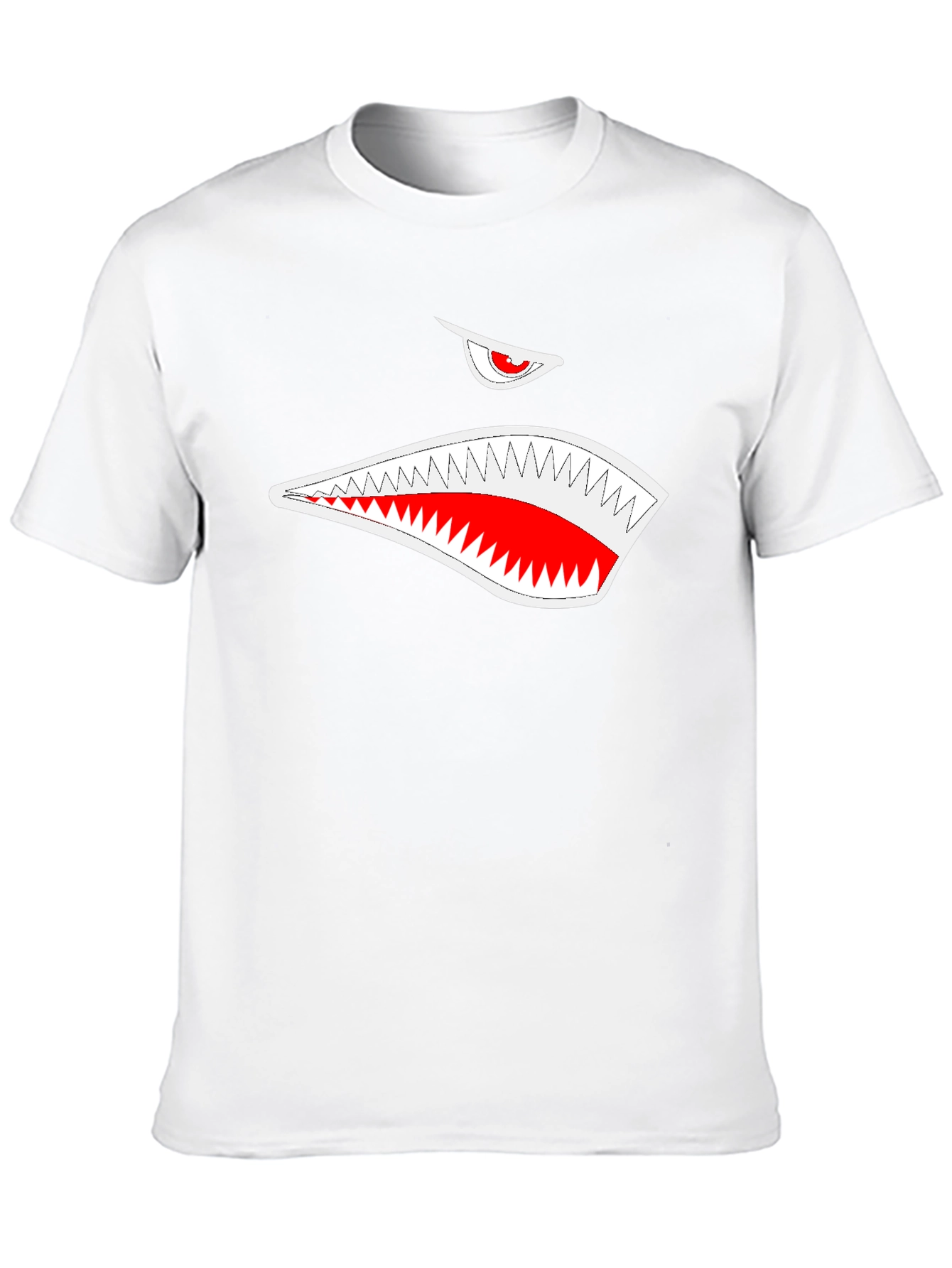 Black T-Shirt with Shark Mouth Graphic