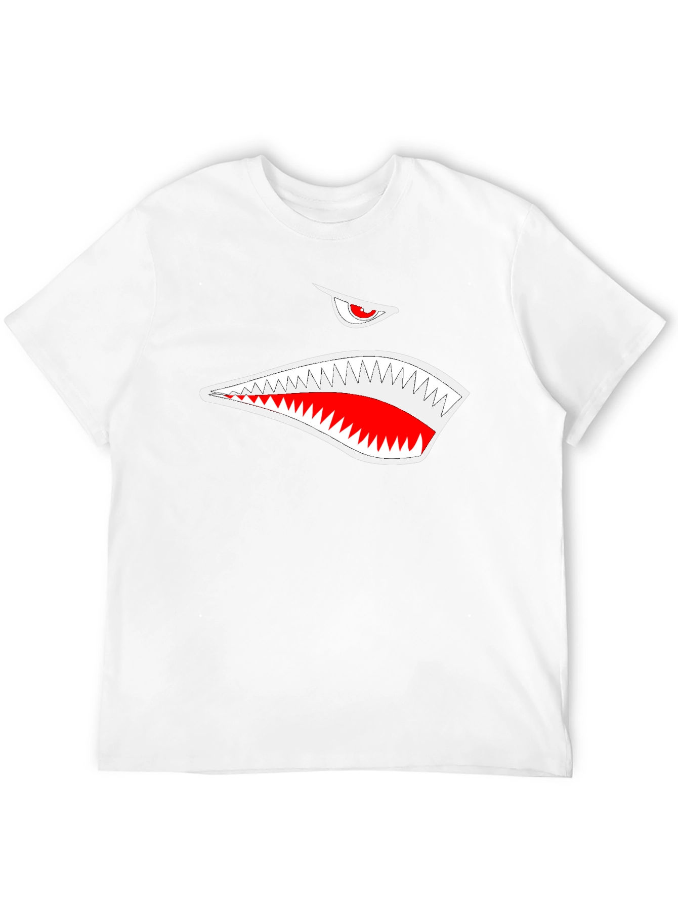 Black T-Shirt with Shark Mouth Graphic