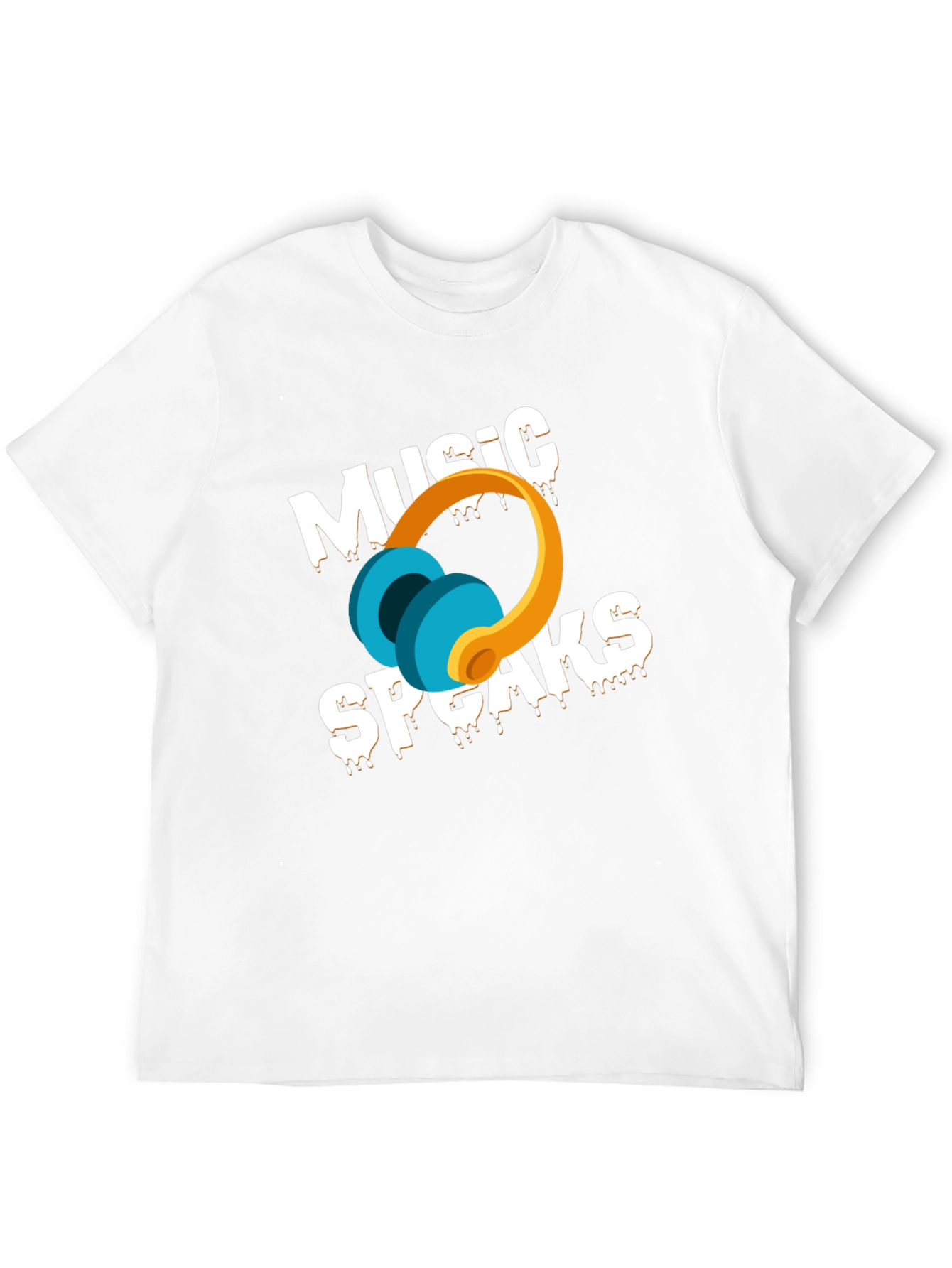 Music Speaks Graphic T-Shirt - Black Cotton Blend