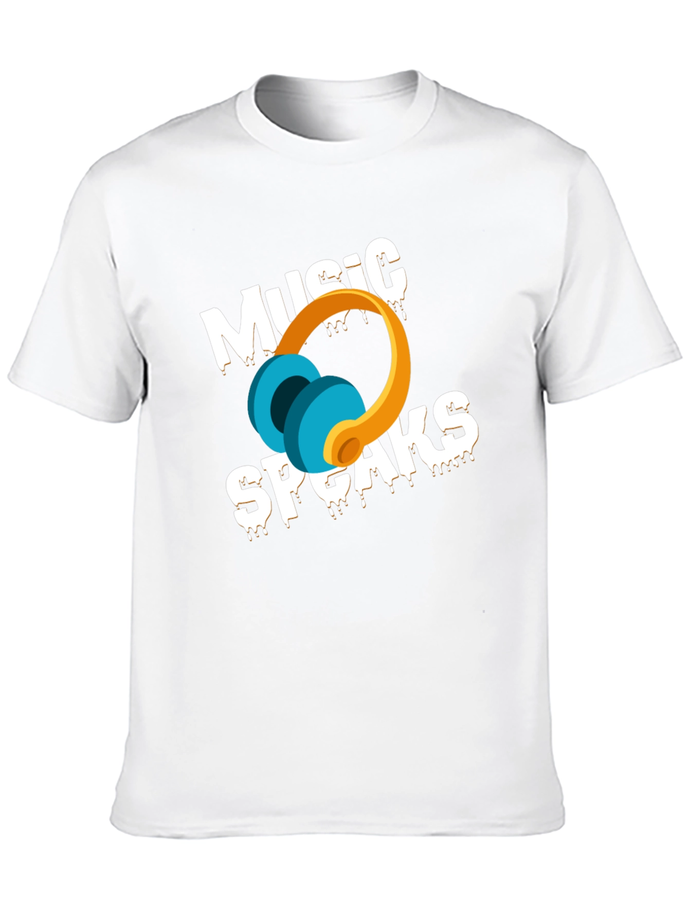 Music Speaks Graphic T-Shirt - Black Cotton Blend