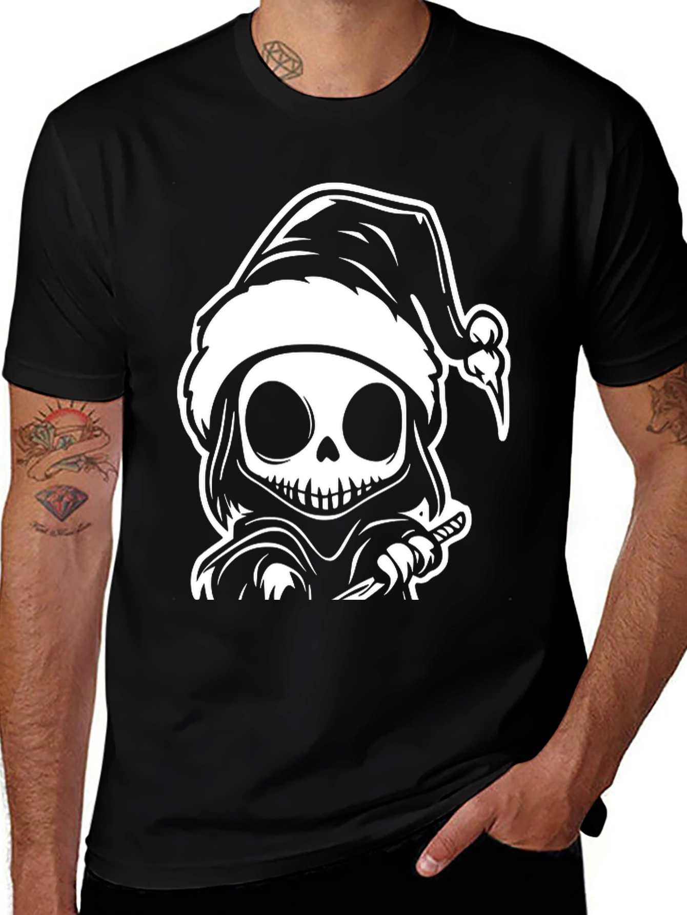 Grim Reaper Santa T-Shirt - Holiday Spooky Tee