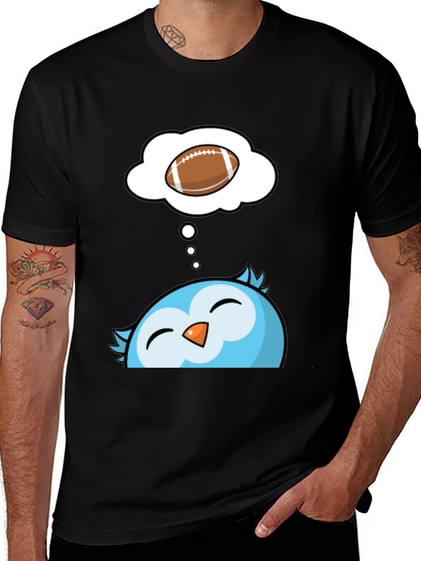Owl Thinking About Football Graphic Tee