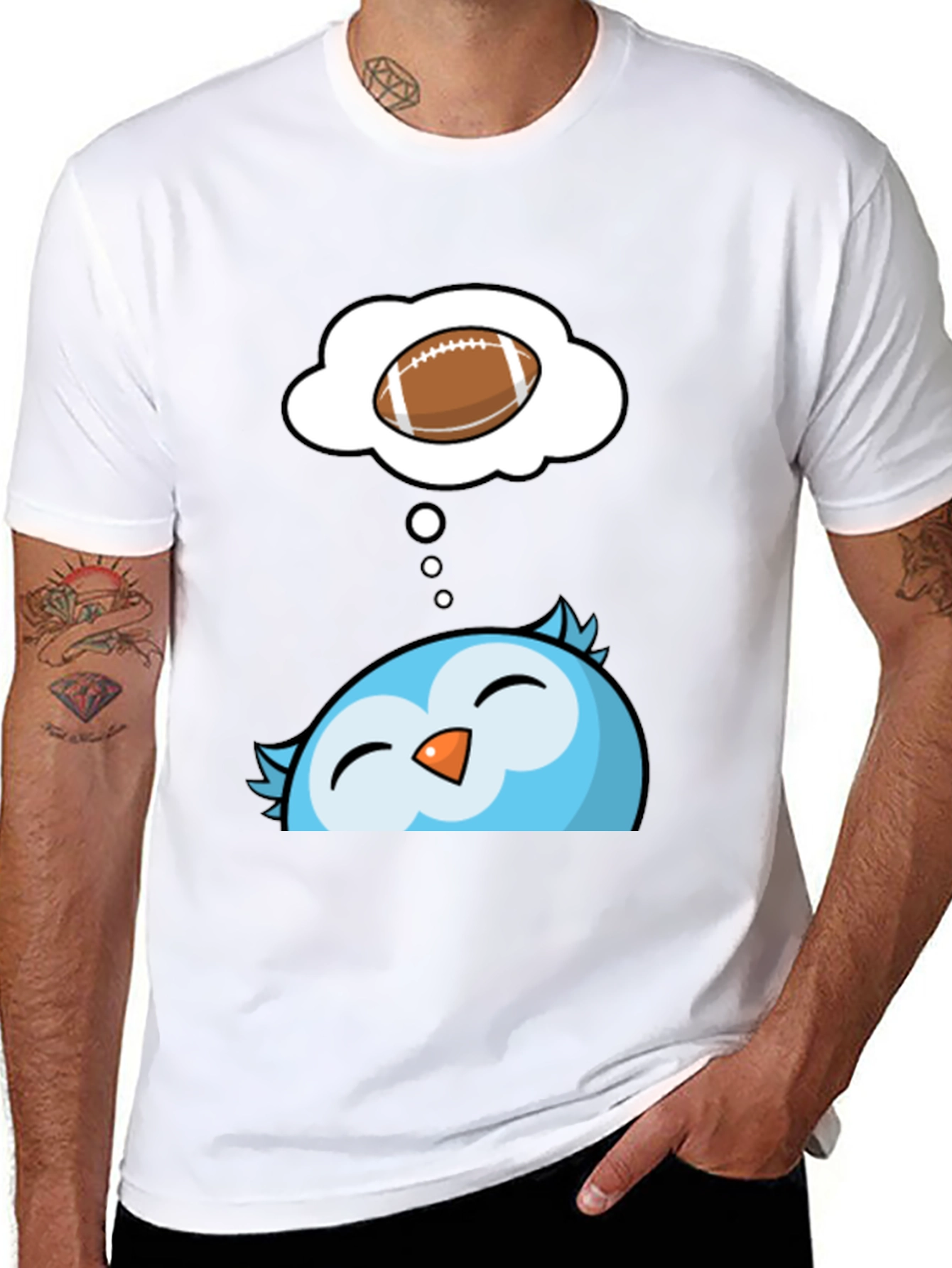 Owl Thinking About Football Graphic Tee